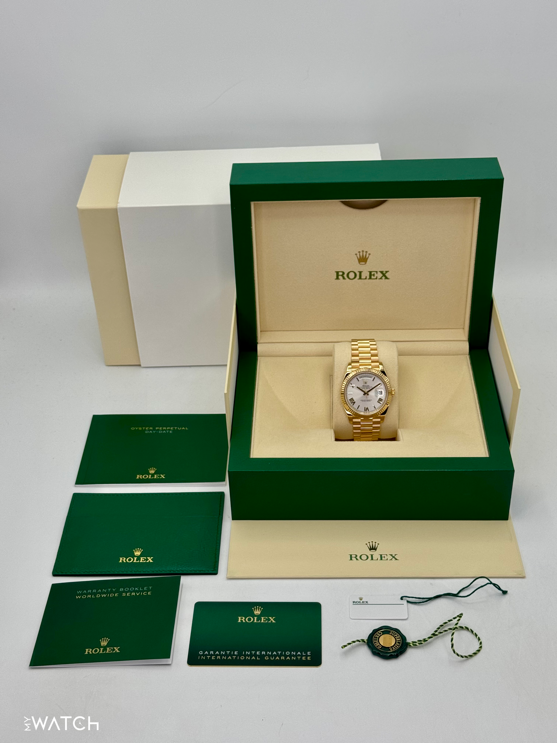2023 Rolex Day-Date 40mm 228238 Presidential Silver Dial - MyWatchLLC