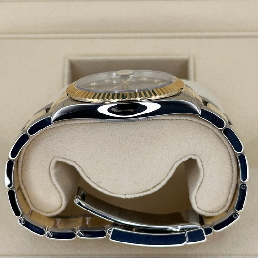 2023 Rolex Datejust 41mm 126333 Two-Tone Oyster Black Diamond Dial - MyWatchLLC