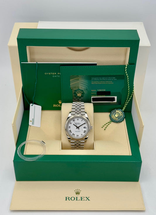 2022 Rolex Datejust 41mm 126334 Stainless Steel Jubilee White Dial - MyWatchLLC