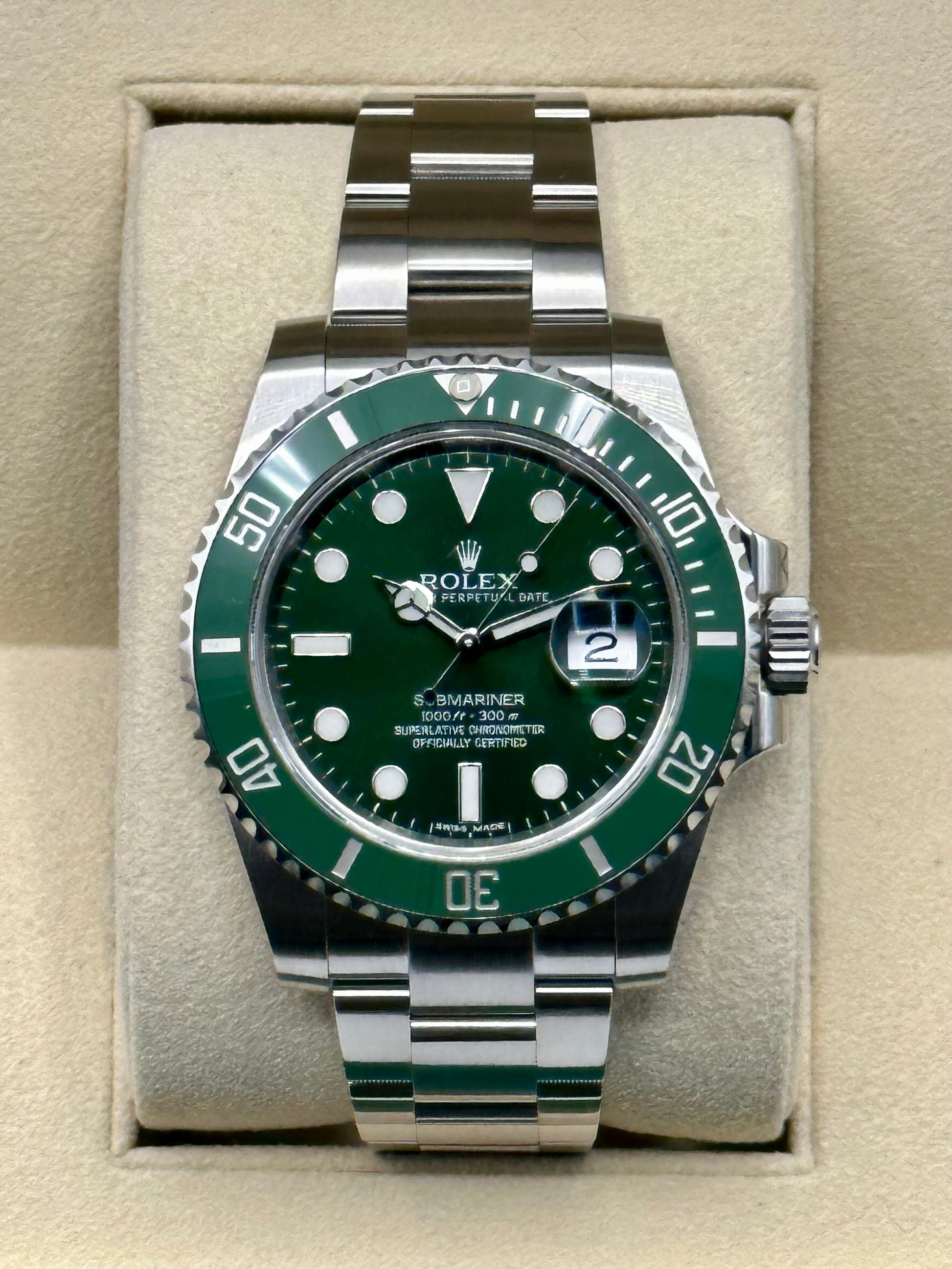 2015 Rolex Submariner Date "Hulk" 116610LV Green Dial Oyster - MyWatchLLC