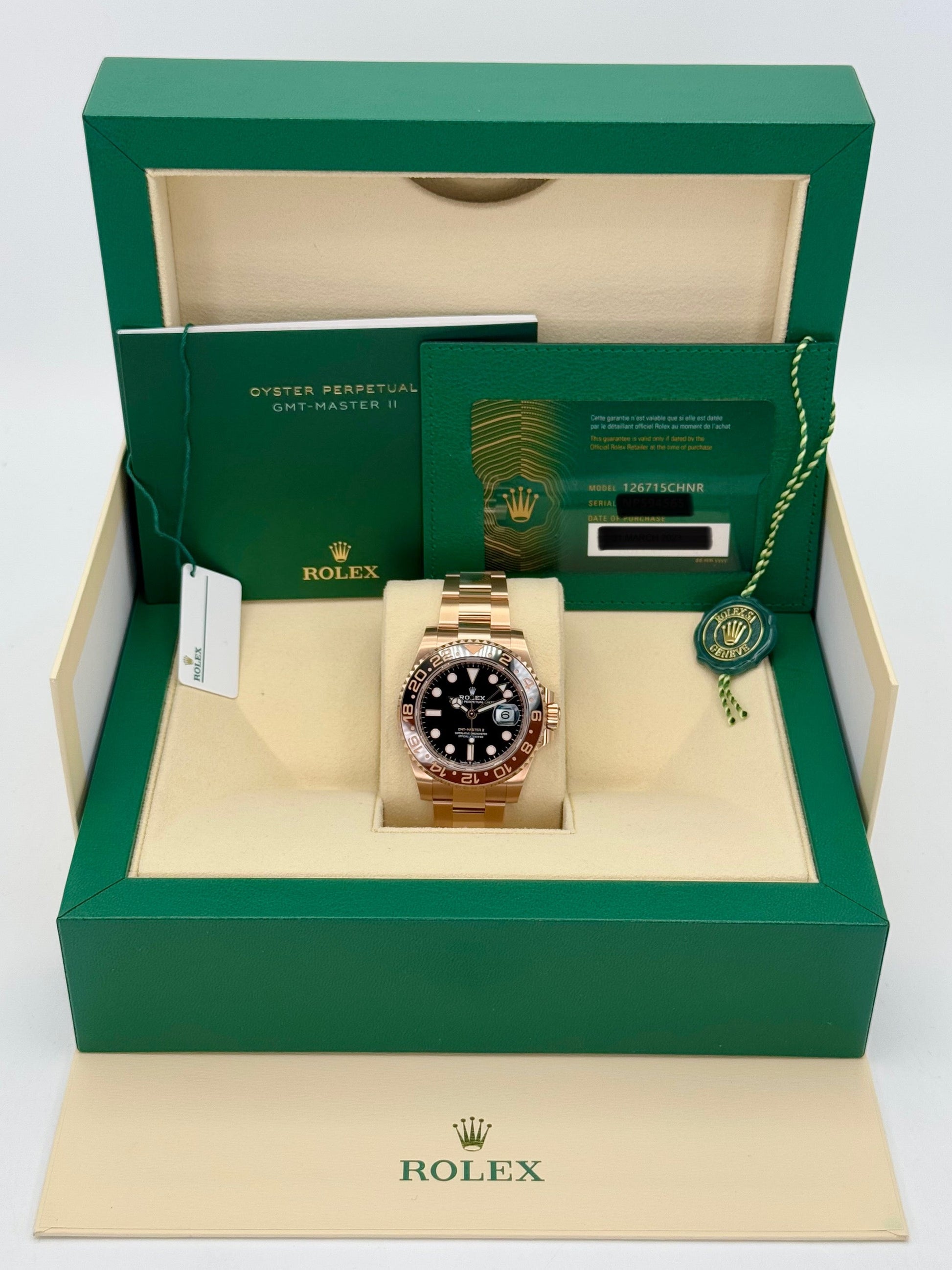 NEW 2023 Rolex GMT-Master II "Rootbeer" 40mm 126715CHNR Rose Gold - MyWatchLLC