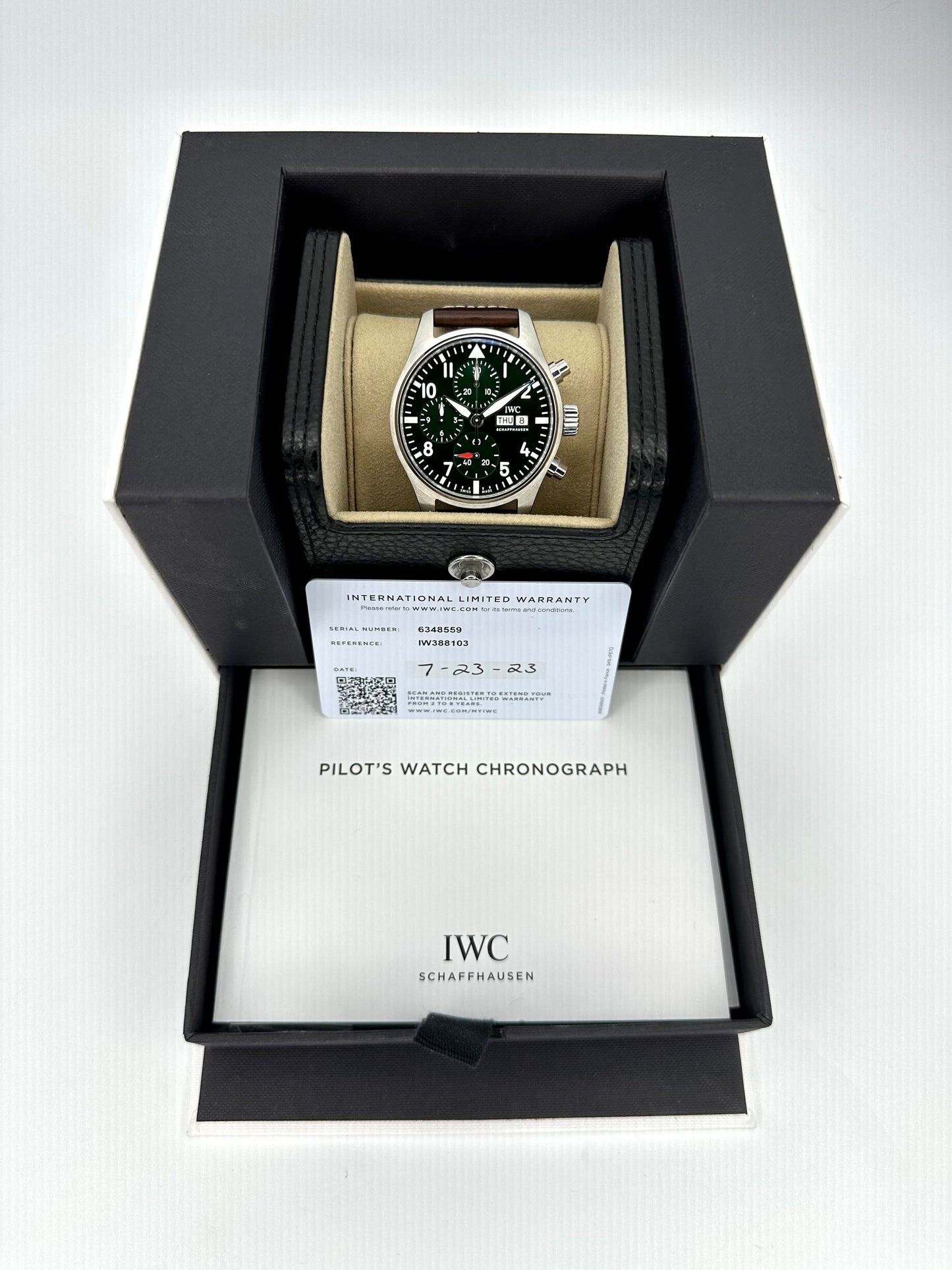 2023 IWC Pilot's Chronograph 41mm IW388103 Stainless Steel Green Dial - MyWatchLLC