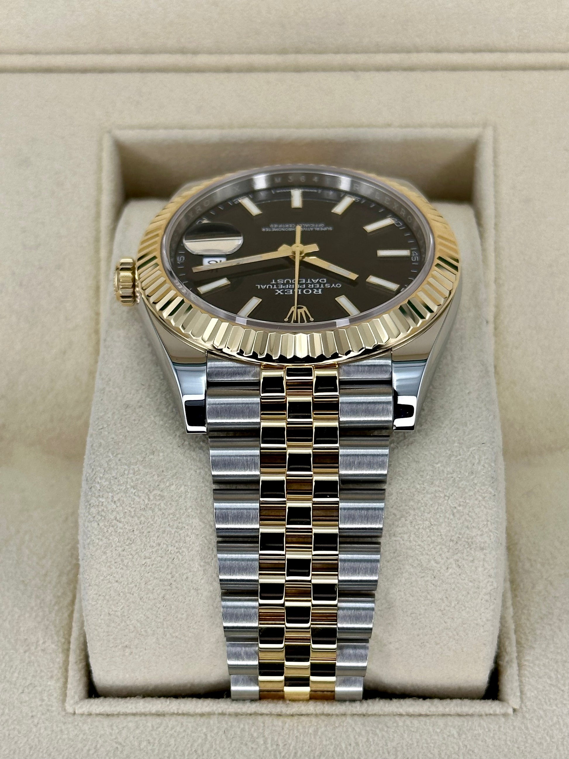 2023 Rolex Datejust 41mm 126333 Two-Tone Jubilee Black Stick Dial - MyWatchLLC