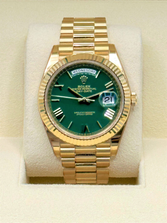 2023 Rolex Day-Date 40mm 228238 Presidential Yellow Gold Green Dial - MyWatchLLC