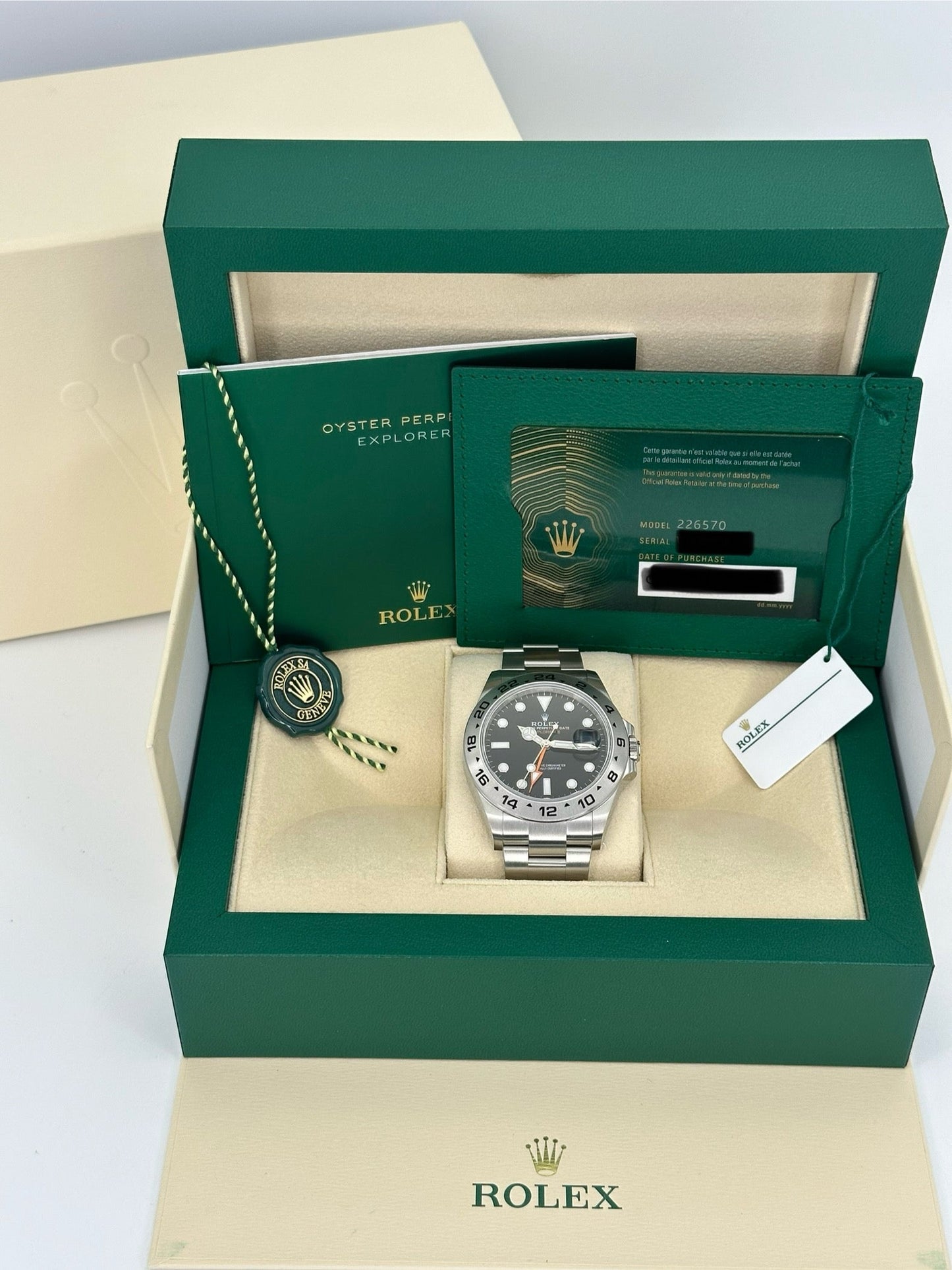 2023 Rolex Explorer II 42mm 226570 Stainless Steel Black Dial - MyWatchLLC