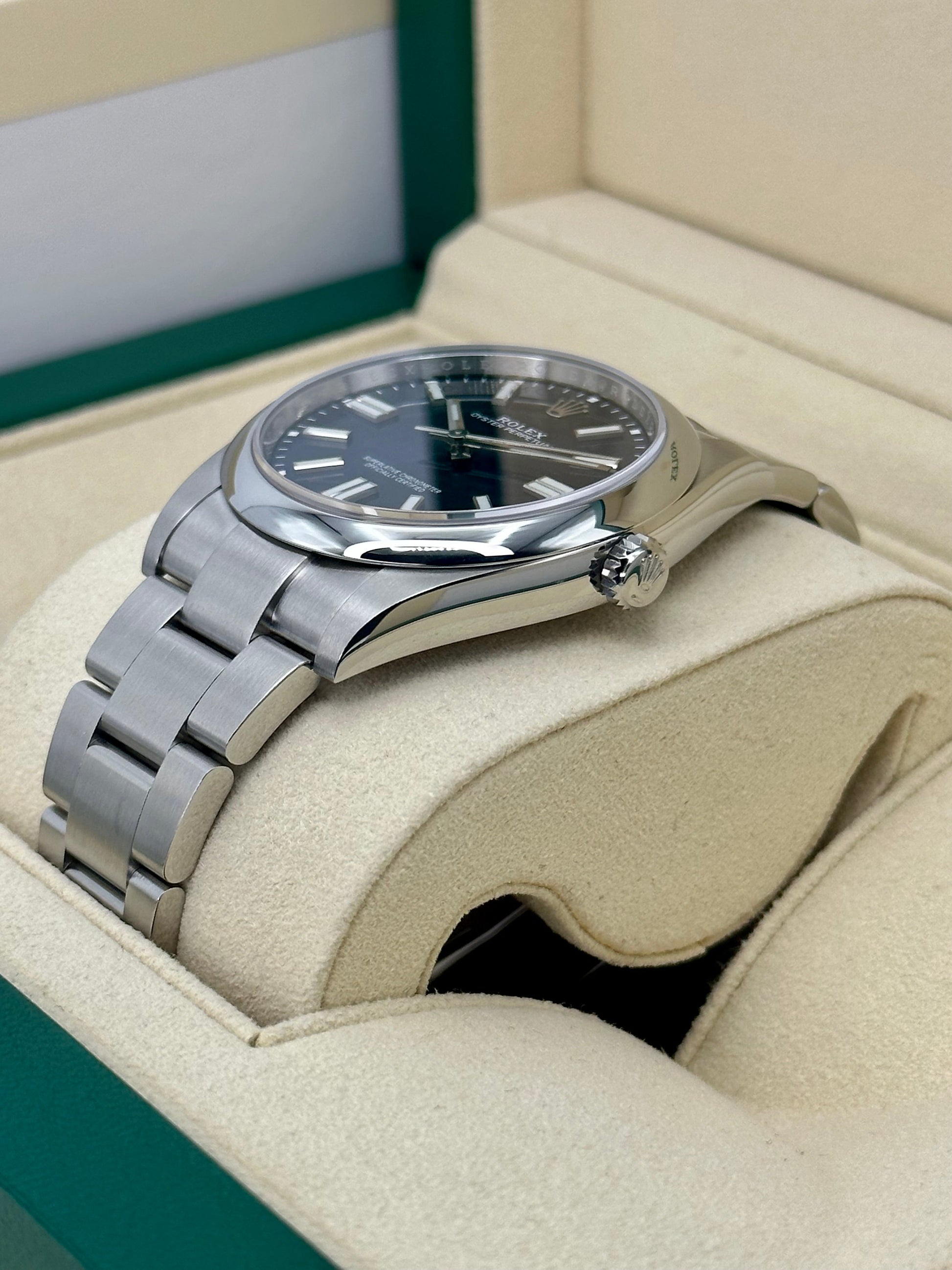 NEW 2022 Rolex Oyster Perpetual 41mm 124300 Blue Stick Dial - MyWatchLLC