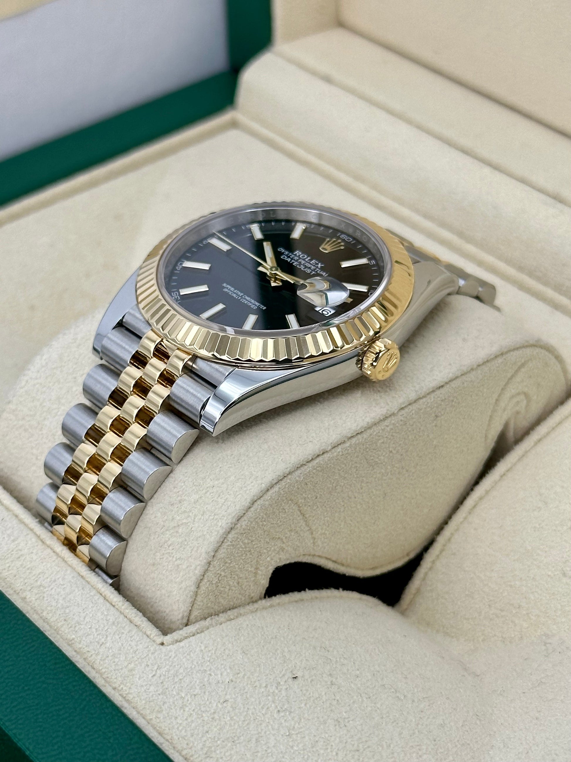2023 Rolex Datejust 41mm 126333 Two-Tone Jubilee Black Stick Dial - MyWatchLLC