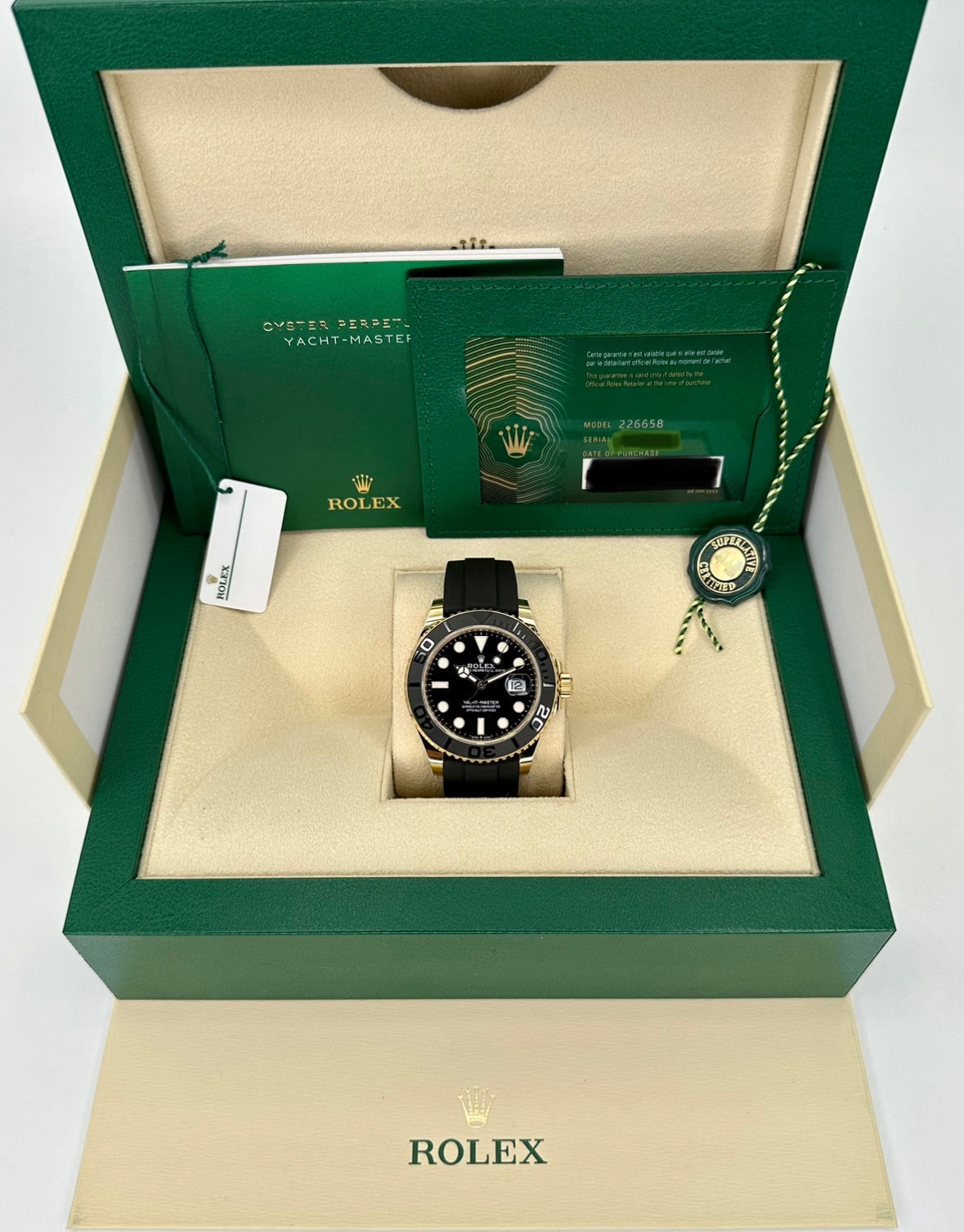 NEW 2024 Rolex Yacht-Master 42mm 226658 Gold Oysterflex Black Dial - MyWatchLLC