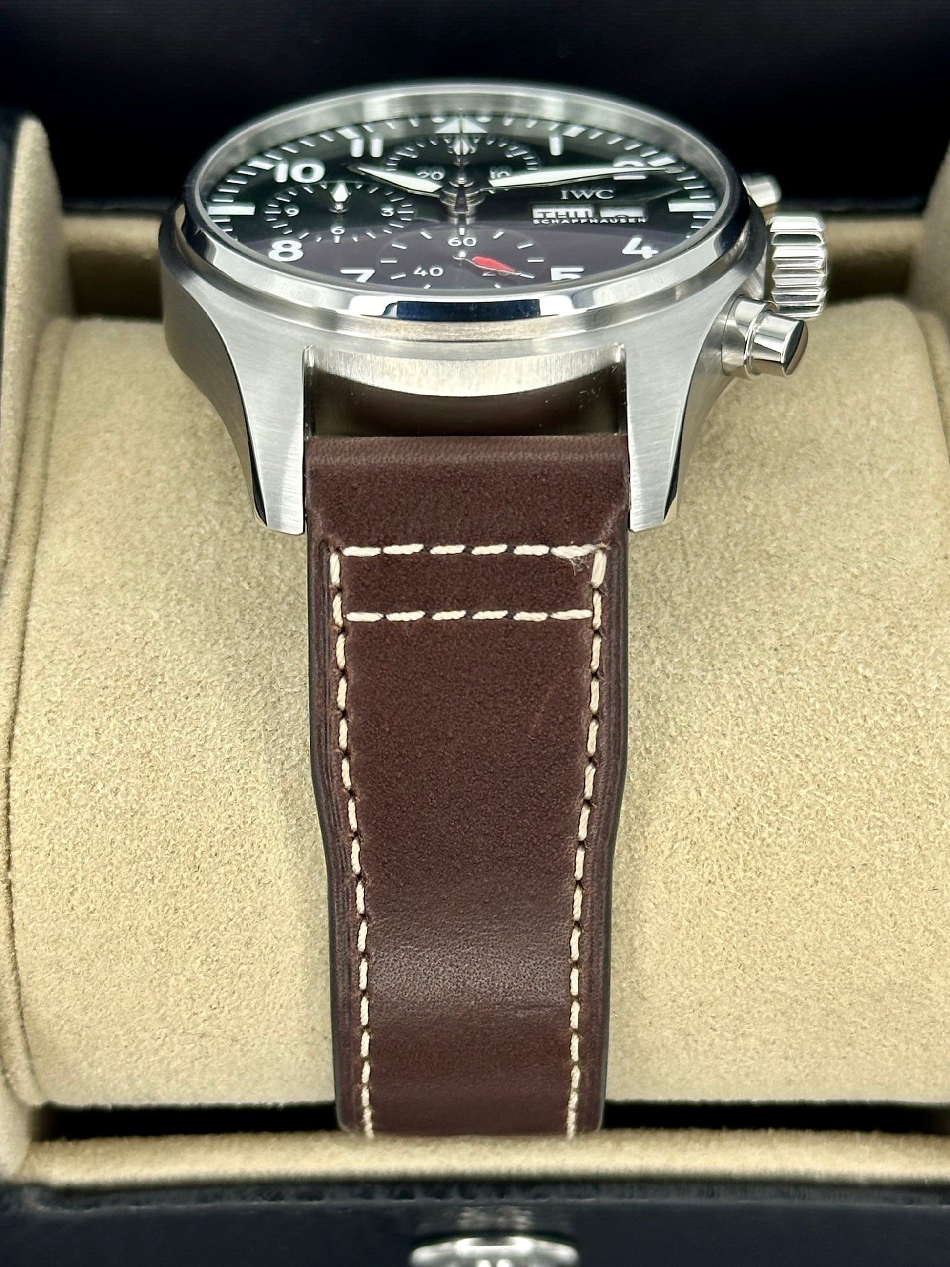 2023 IWC Pilot's Chronograph 41mm IW388103 Stainless Steel Green Dial - MyWatchLLC