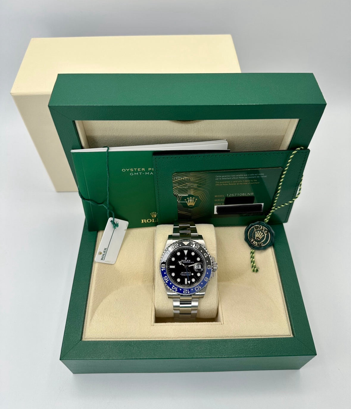 New 2023 GMT-Master II "Batman" 40mm 126710BLNR Oyster Black Dial - MyWatchLLC