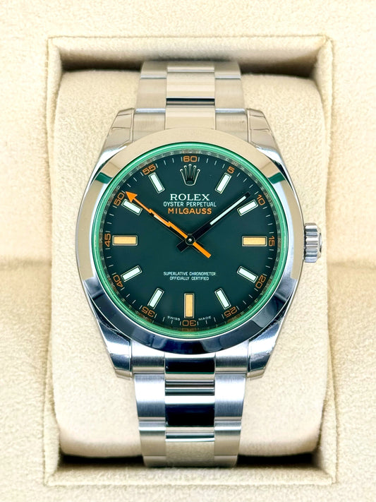 NEW 2009 Rolex Milgauss 40mm 116400GV Black Dial - MyWatchLLC