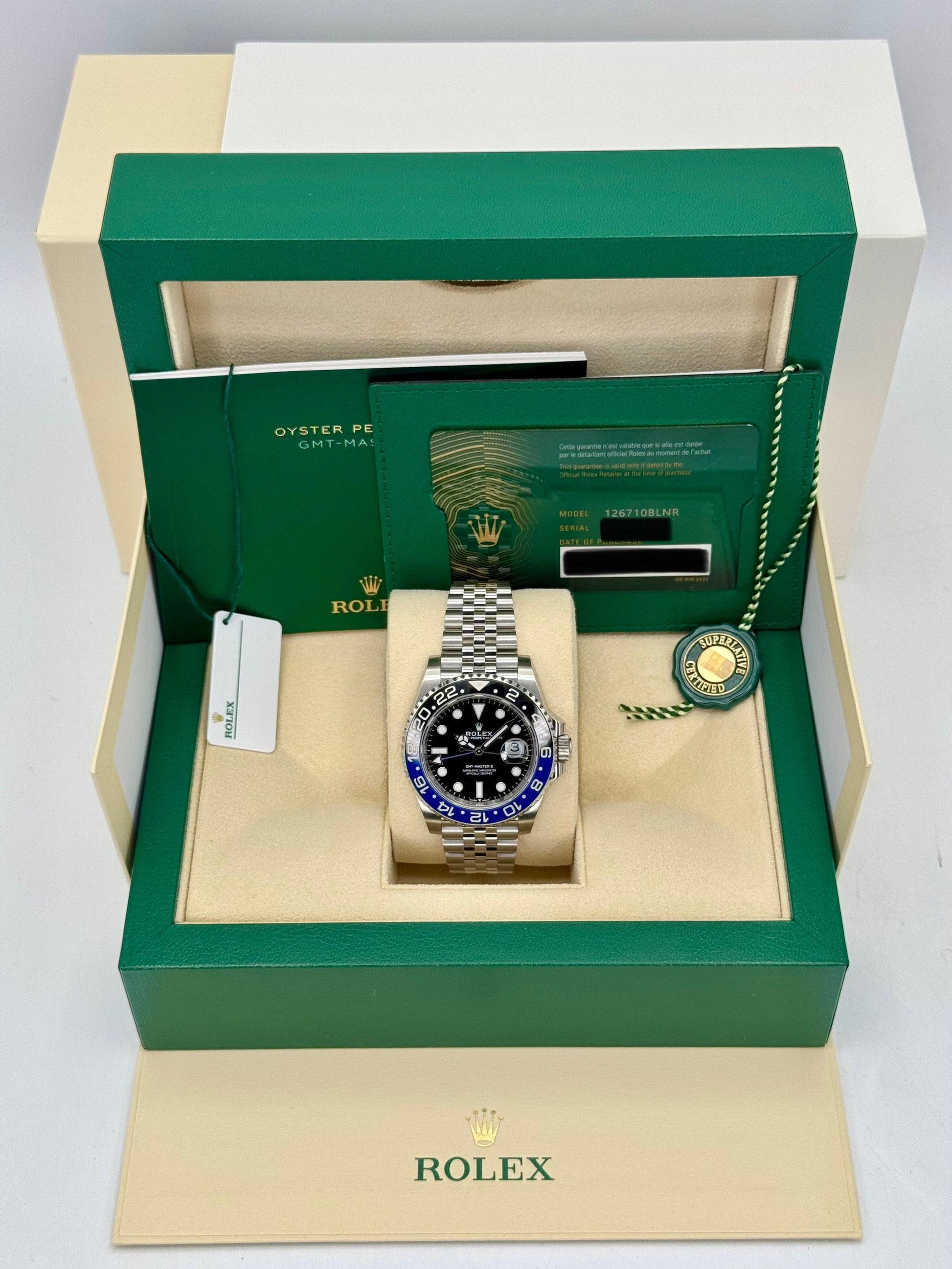 NEW 2024 Rolex GMT-Master II "Batgirl" 40mm 126710BLNR Jubilee Black Dial - MyWatchLLC