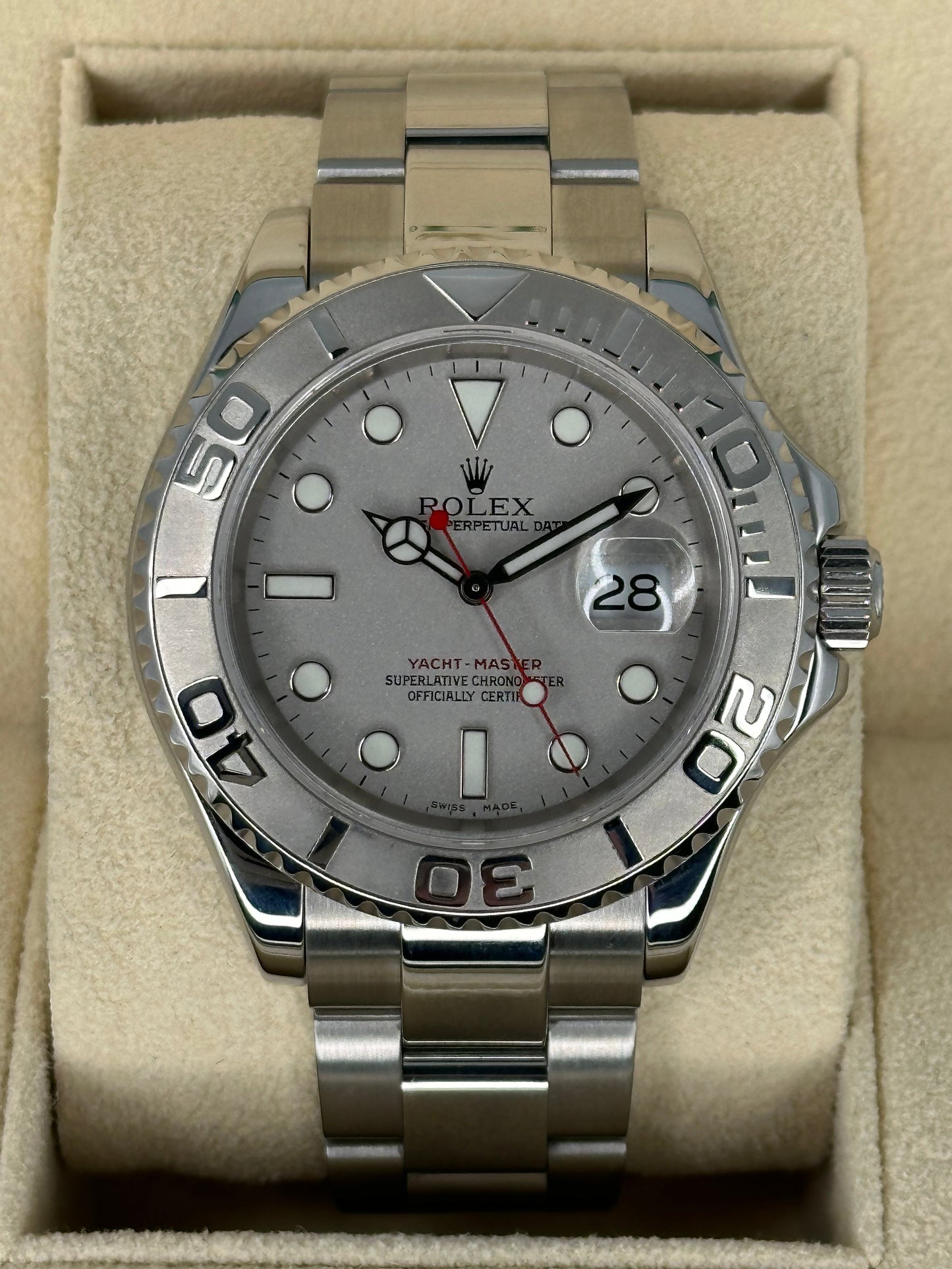 2004 Rolex Yacht-Master 40mm 16622 Stainless Steel Oyster Silver Dial - MyWatchLLC