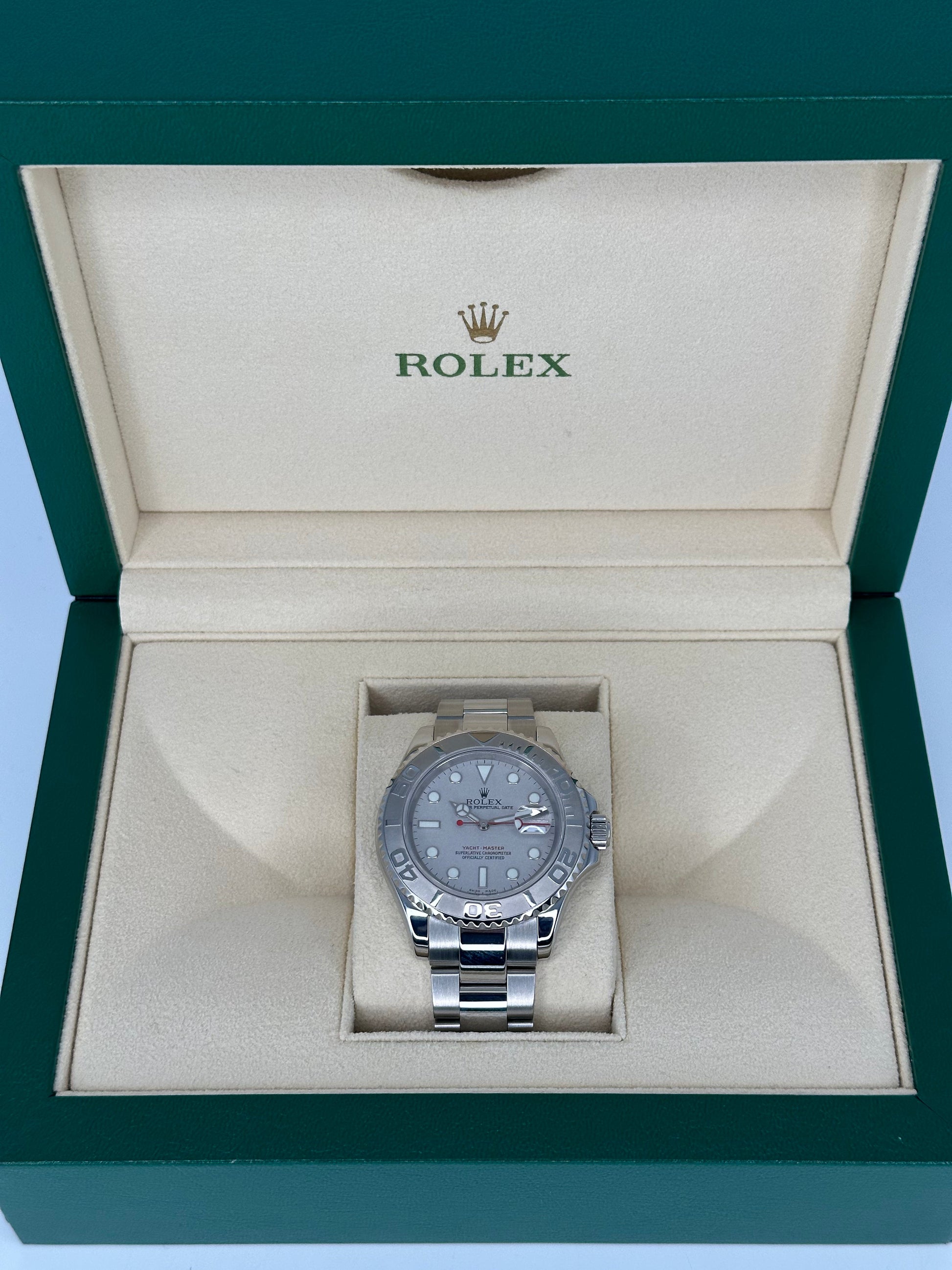 2004 Rolex Yacht-Master 40mm 16622 Stainless Steel Oyster Silver Dial - MyWatchLLC