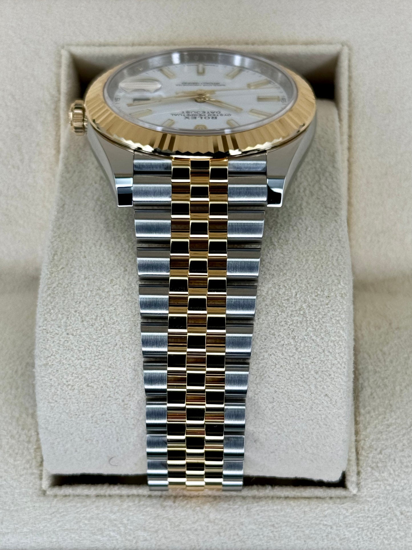 NEW 2023 Rolex Datejust 41mm 126333 Two-Tone Jubilee White Stick Dial - MyWatchLLC