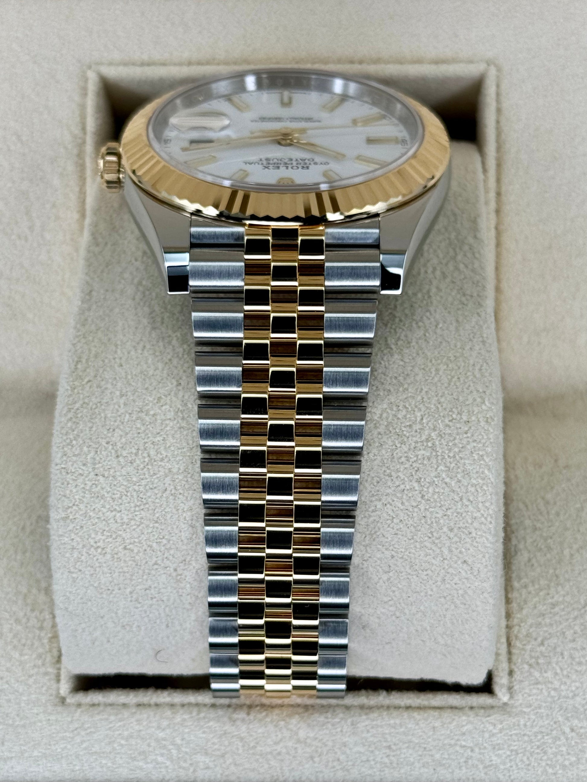 NEW 2023 Rolex Datejust 41mm 126333 Two-Tone Jubilee White Stick Dial - MyWatchLLC
