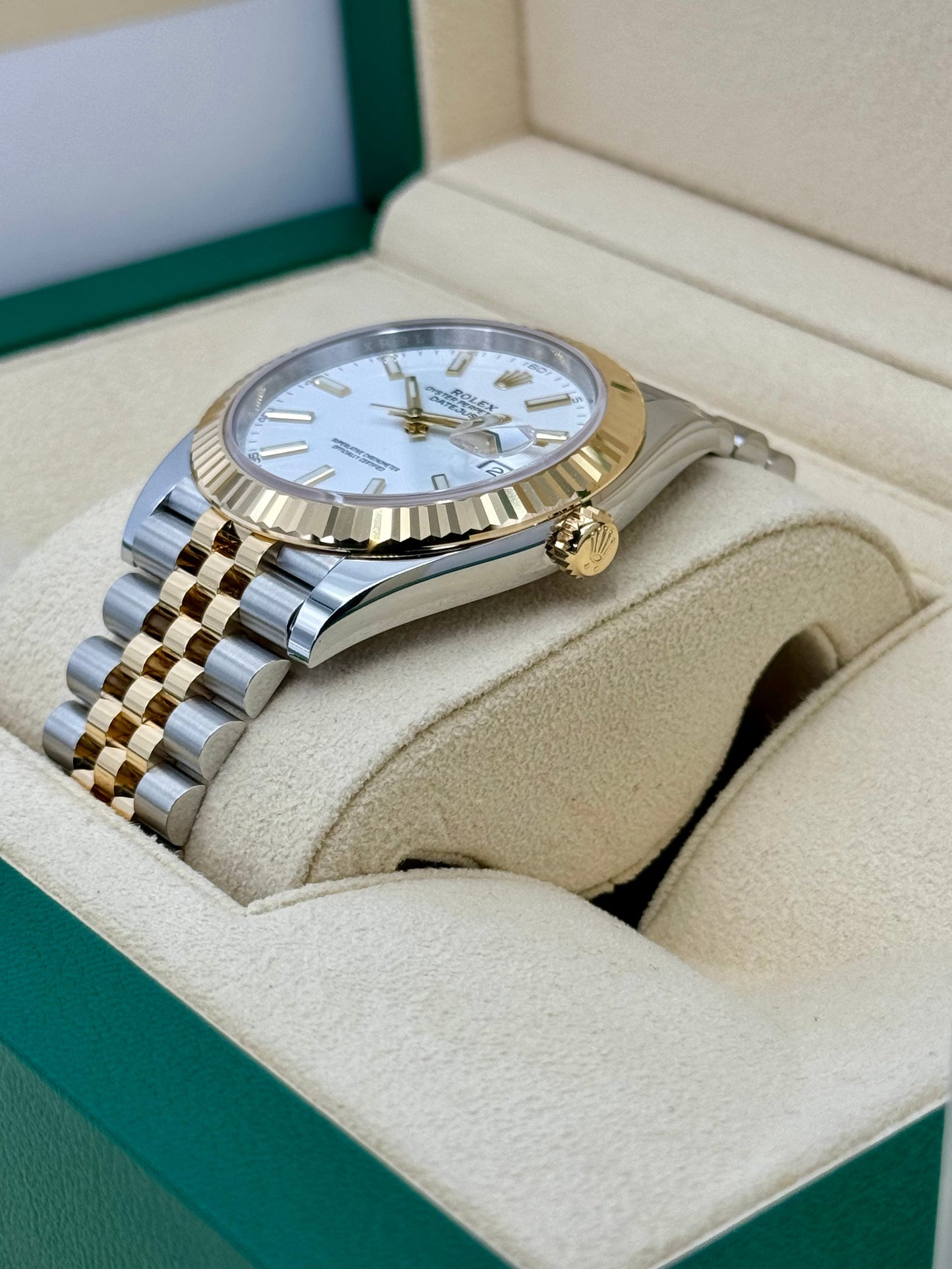 NEW 2023 Rolex Datejust 41mm 126333 Two-Tone Jubilee White Stick Dial - MyWatchLLC
