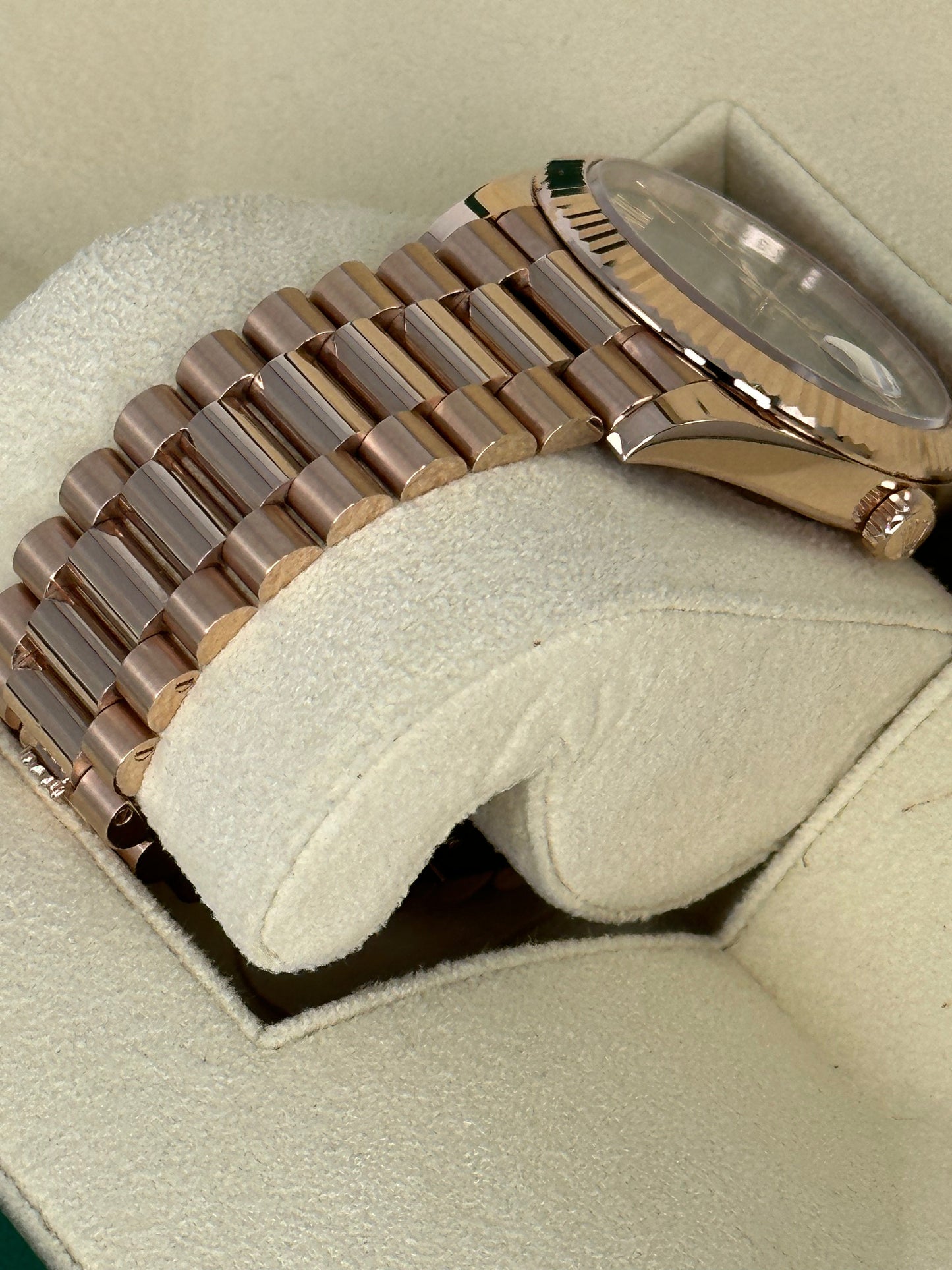 2022 Rolex Day-Date 40mm 228235 Presidential Rose Gold Olive Dial - MyWatchLLC