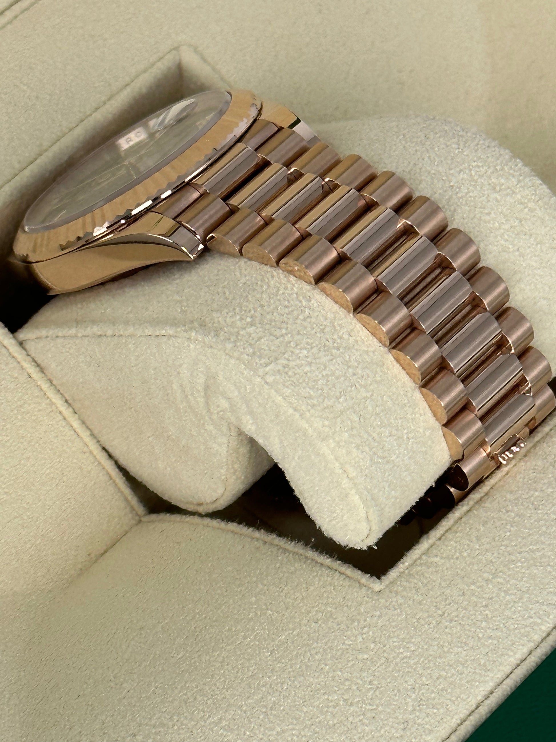 2022 Rolex Day-Date 40mm 228235 Presidential Rose Gold Olive Dial - MyWatchLLC