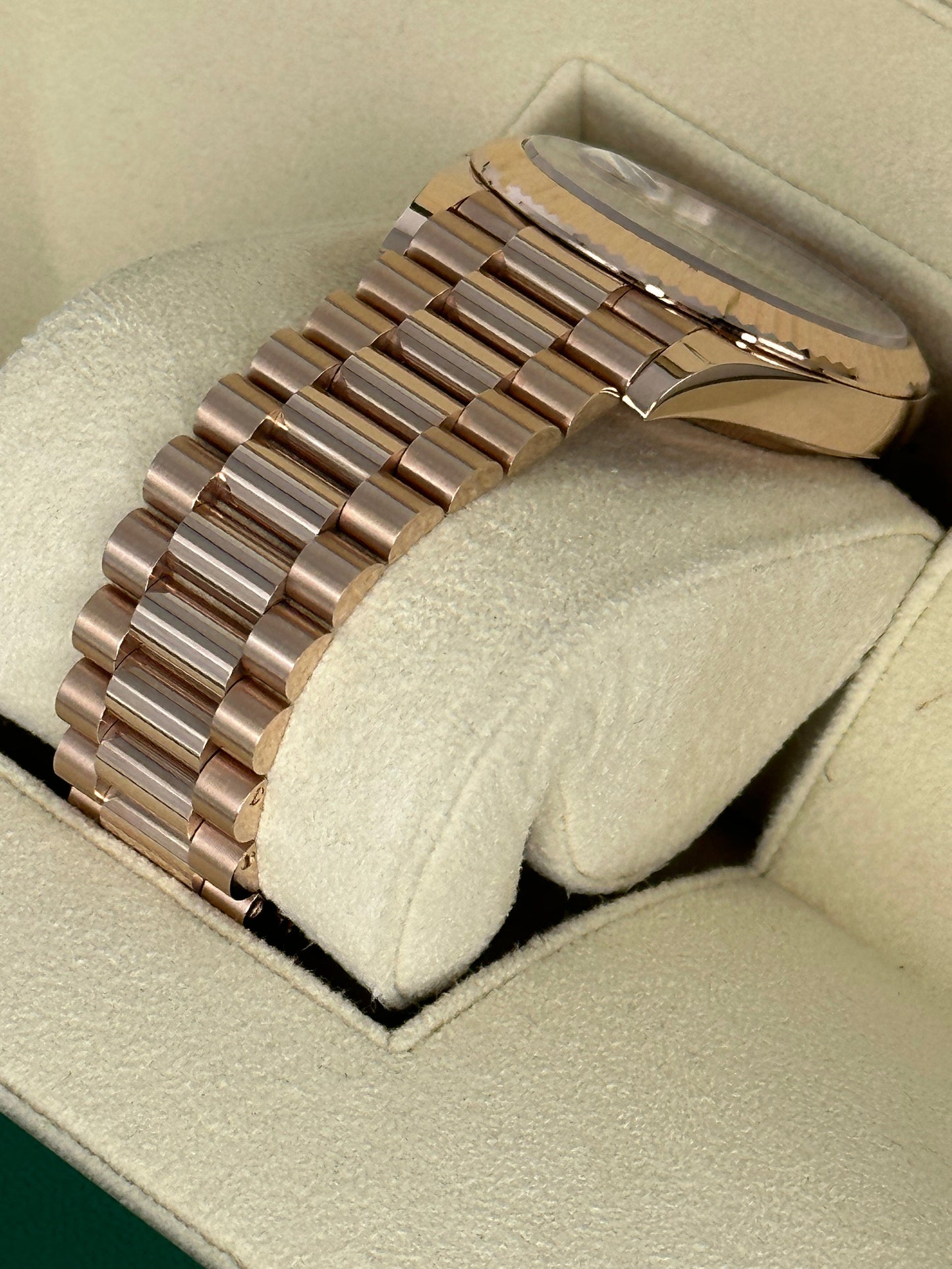 2022 Rolex Day-Date 40mm 228235 Presidential Rose Gold Olive Dial - MyWatchLLC