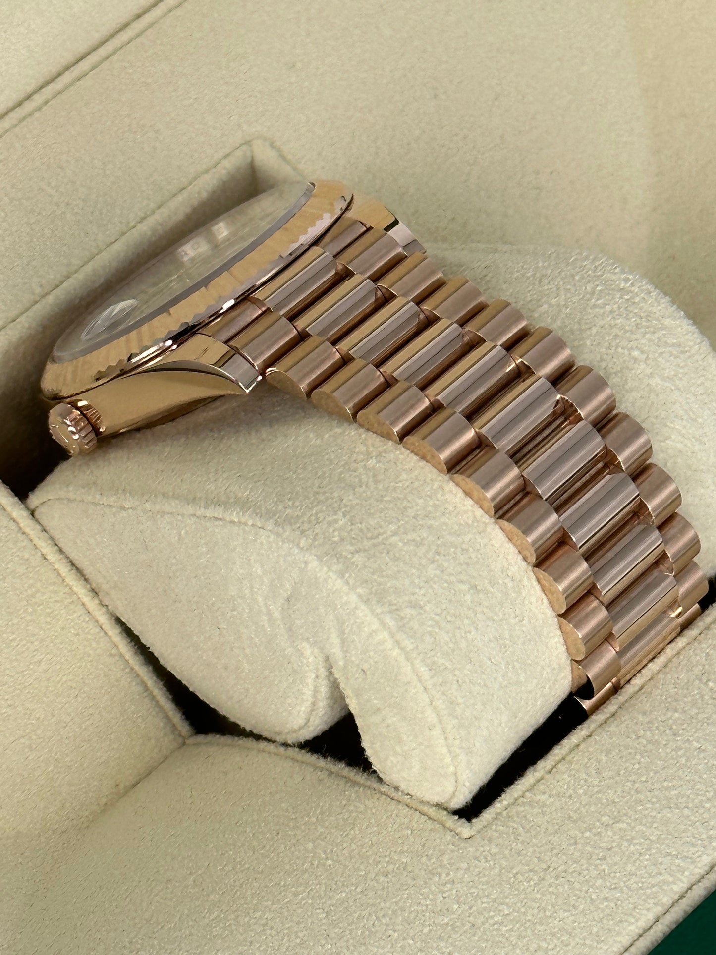 2022 Rolex Day-Date 40mm 228235 Presidential Rose Gold Olive Dial - MyWatchLLC