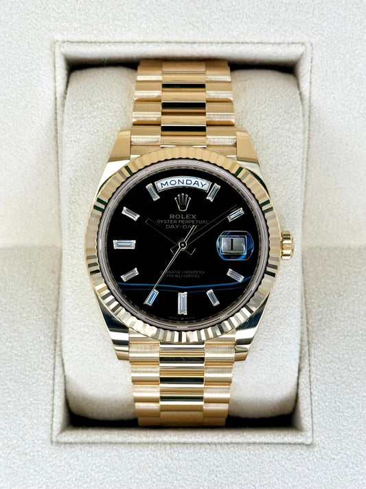 NEW Rolex Day-Date 40mm 228238 Black Onyx Diamond Dial - MyWatchLLC