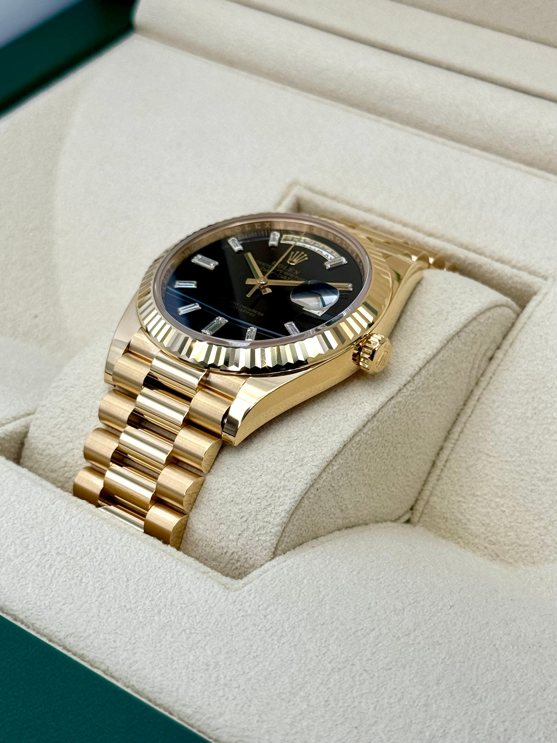 NEW Rolex Day-Date 40mm 228238 Black Onyx Diamond Dial - MyWatchLLC