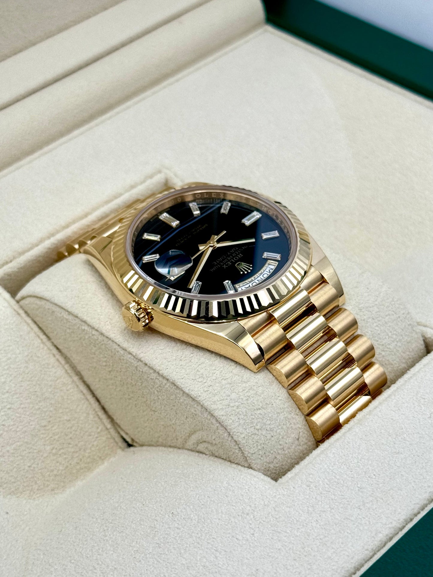 NEW Rolex Day-Date 40mm 228238 Black Onyx Diamond Dial - MyWatchLLC