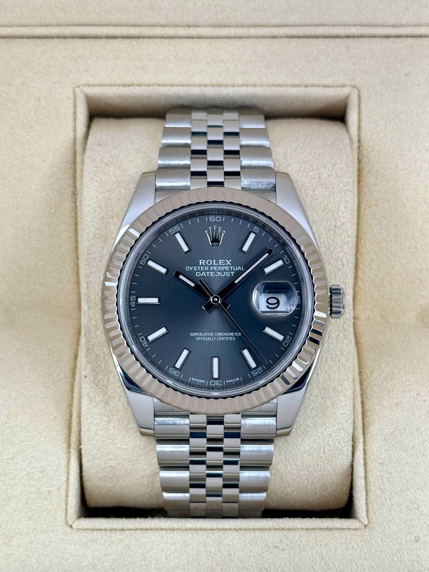 2017 Rolex Datejust 41mm 126334 Stainless Steel Jubilee Rhodium Dial - MyWatchLLC