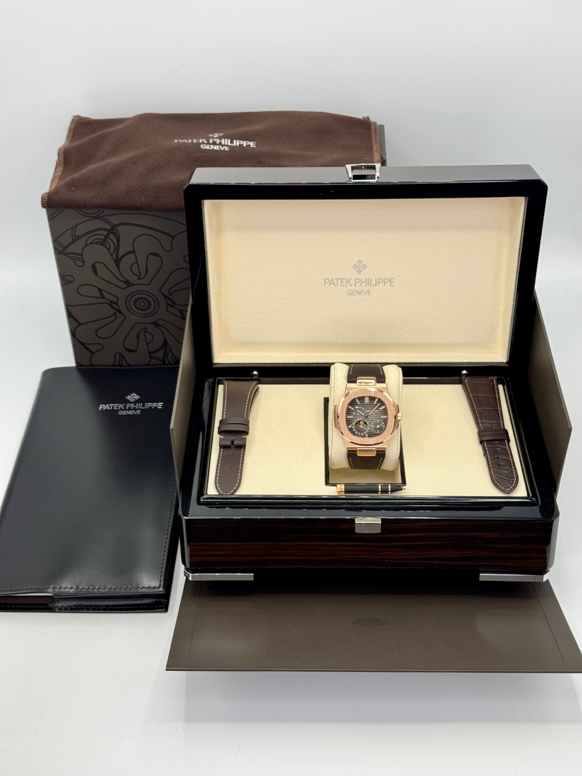2019 Patek Philippe Nautilus 40mm 5712R  Rose Gold Brown Dial - MyWatchLLC
