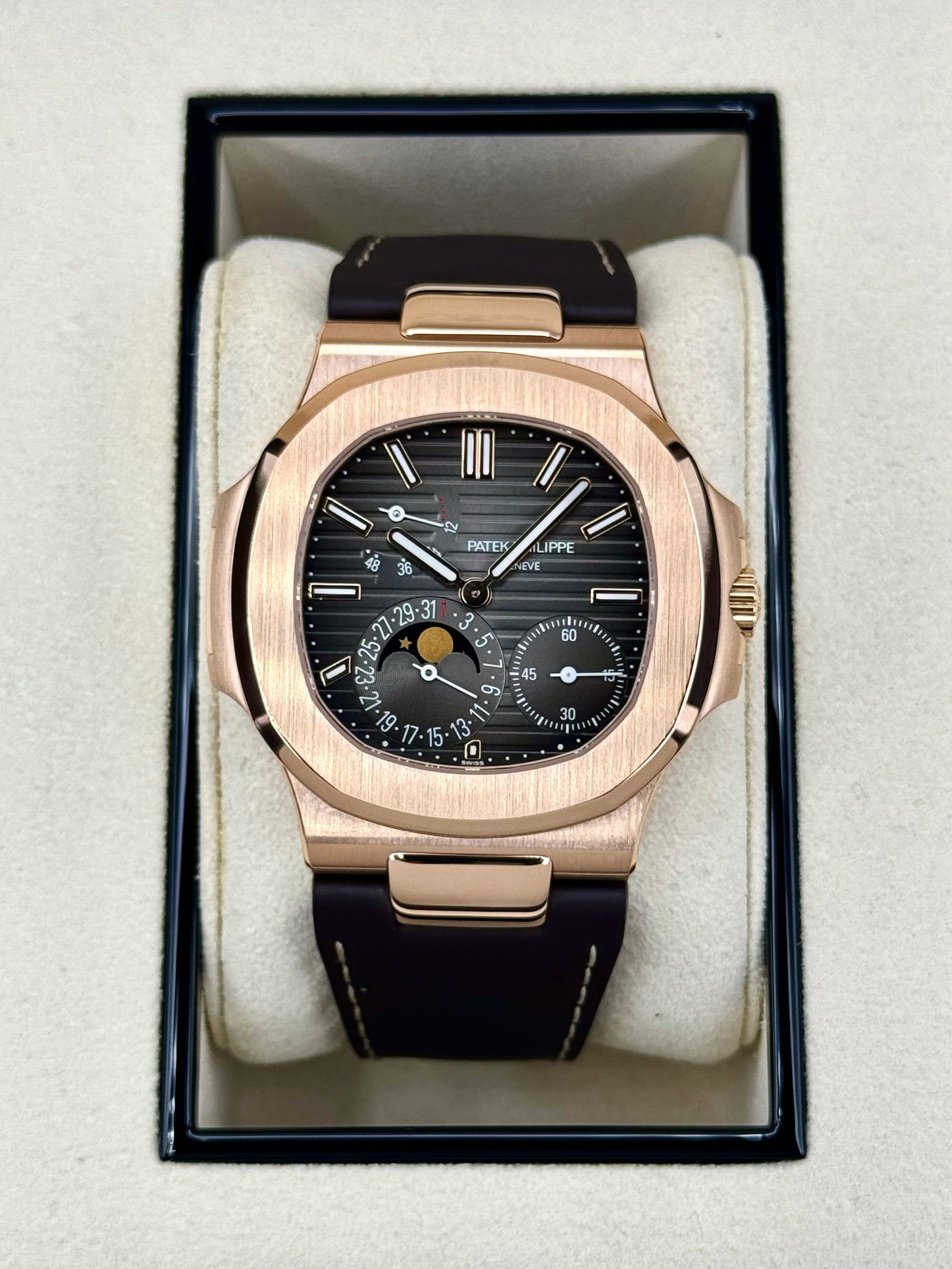 2019 Patek Philippe Nautilus 40mm 5712R  Rose Gold Brown Dial - MyWatchLLC