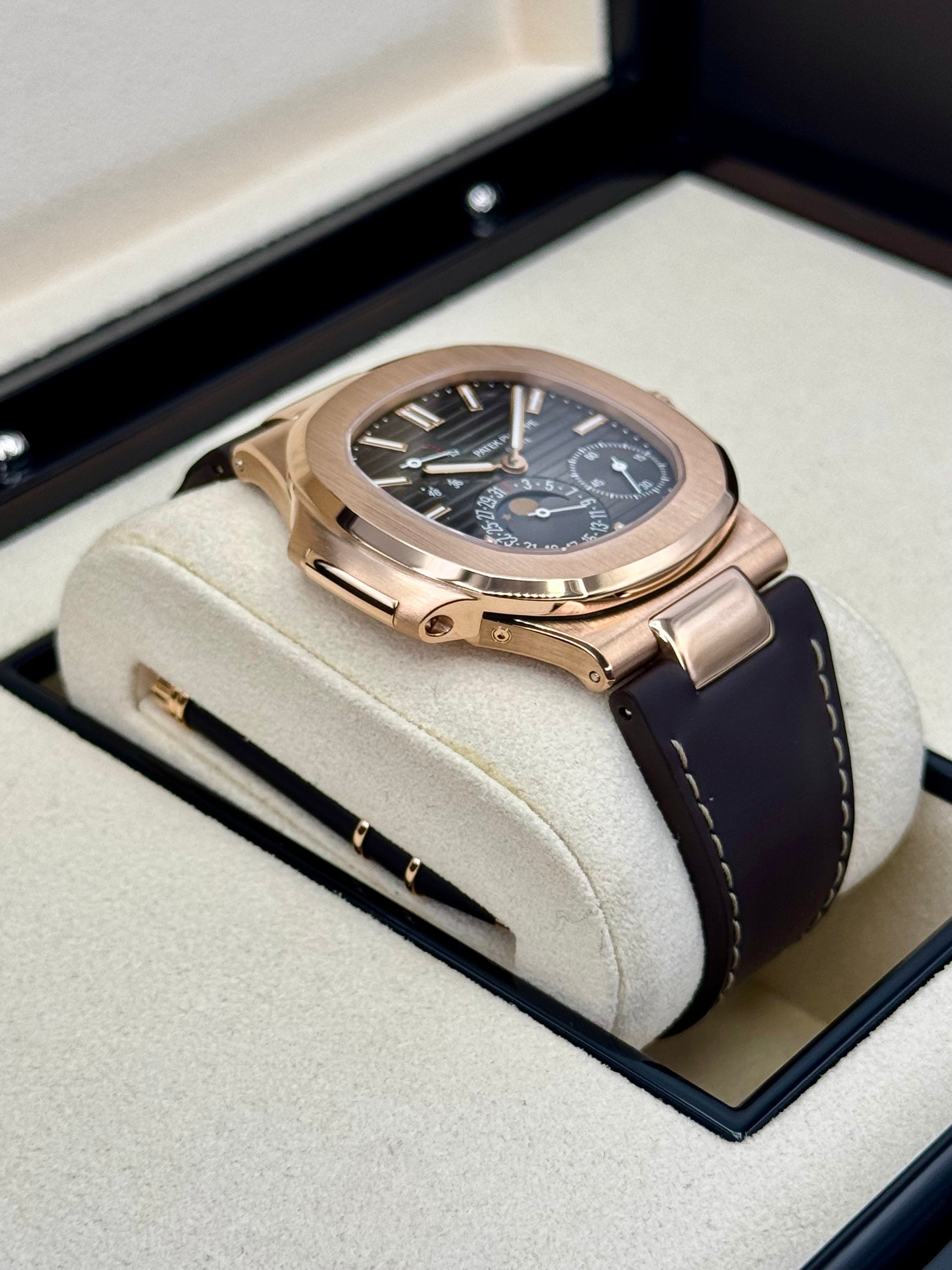 2019 Patek Philippe Nautilus 40mm 5712R  Rose Gold Brown Dial - MyWatchLLC