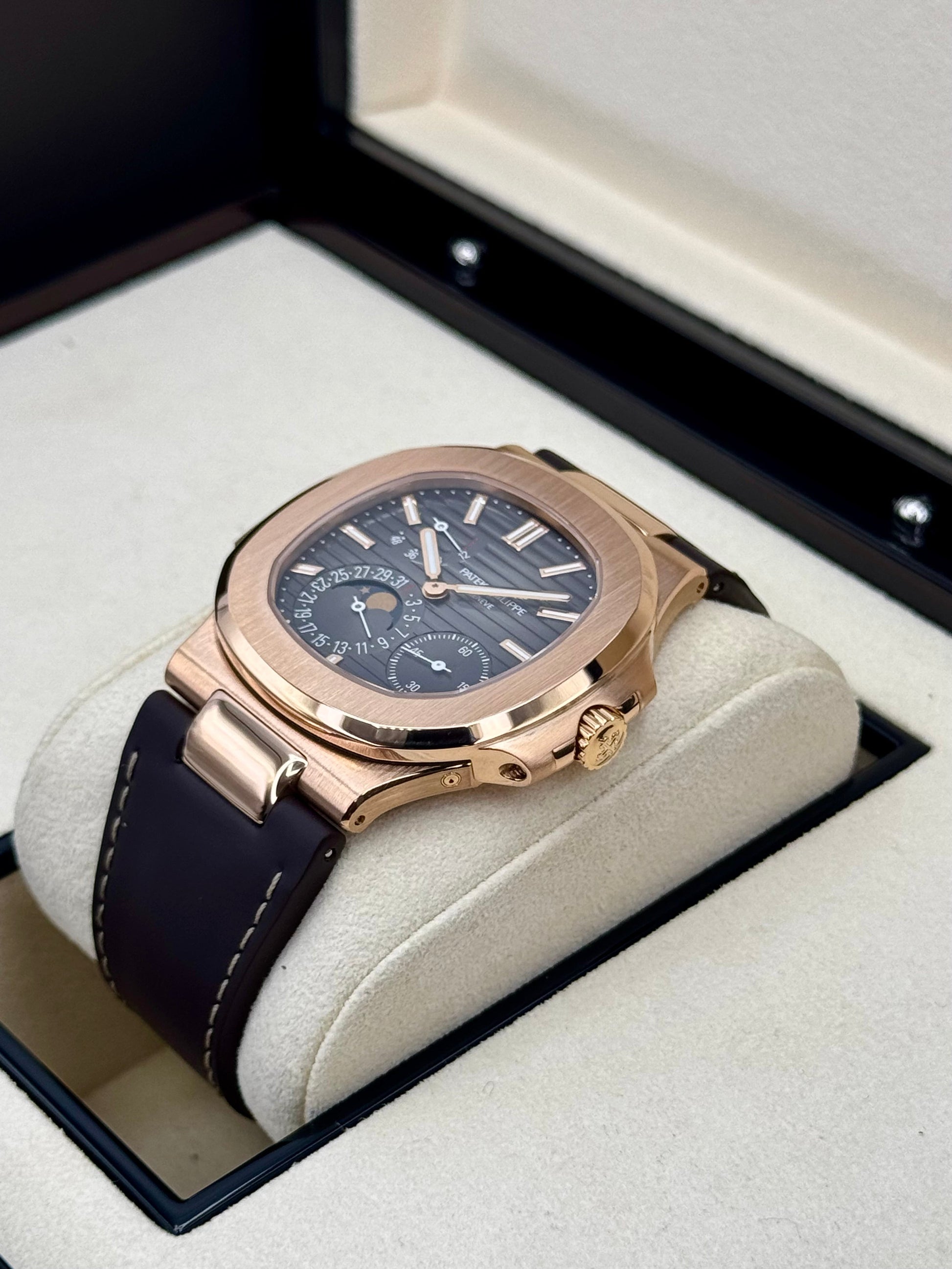 2019 Patek Philippe Nautilus 40mm 5712R  Rose Gold Brown Dial - MyWatchLLC
