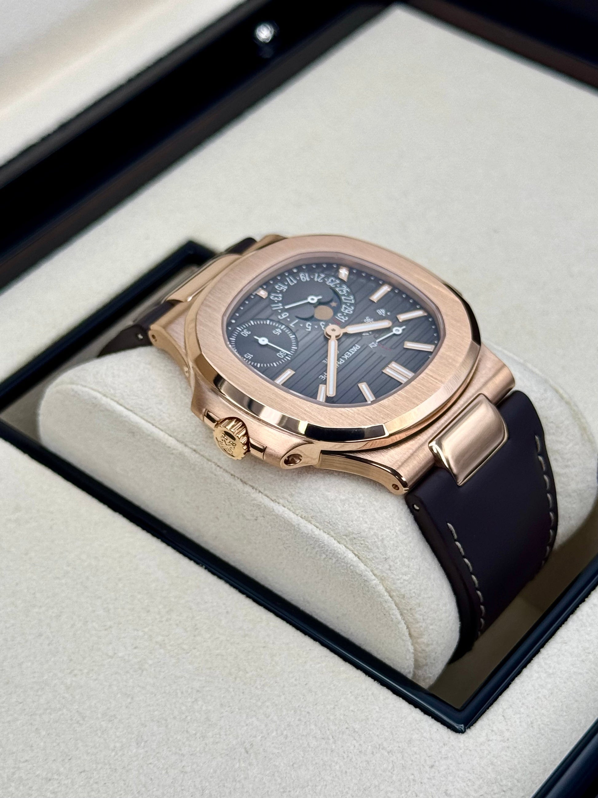 2019 Patek Philippe Nautilus 40mm 5712R  Rose Gold Brown Dial - MyWatchLLC