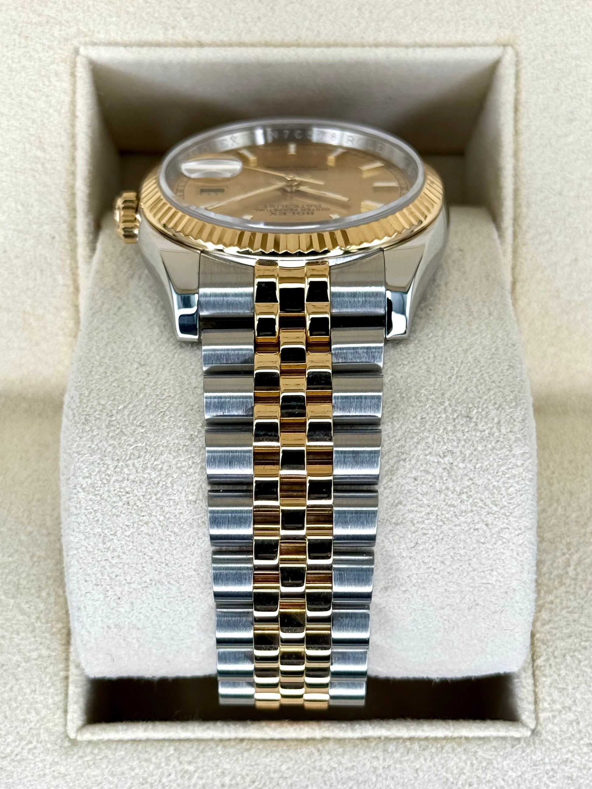 Rolex Datejust 36mm 116233 Two-Tone Jubilee Champagne Stickl Dial - MyWatchLLC
