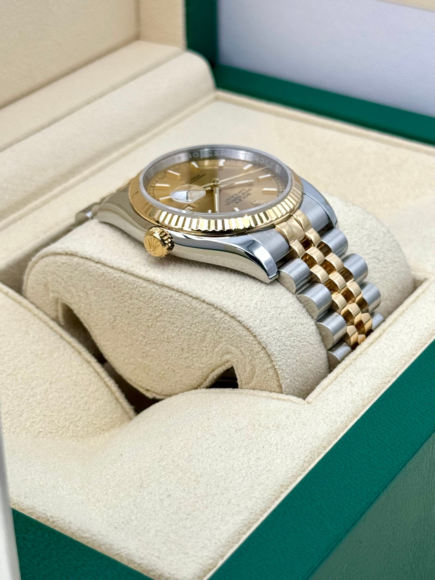 Rolex Datejust 36mm 116233 Two-Tone Jubilee Champagne Stickl Dial - MyWatchLLC