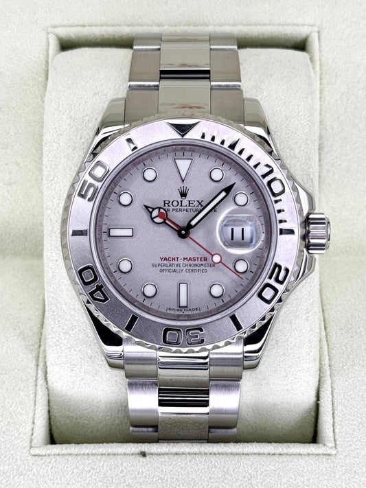 2014 Rolex Yacht-Master 40mm 16622 Platinum Bezel Silver Dial - MyWatchLLC
