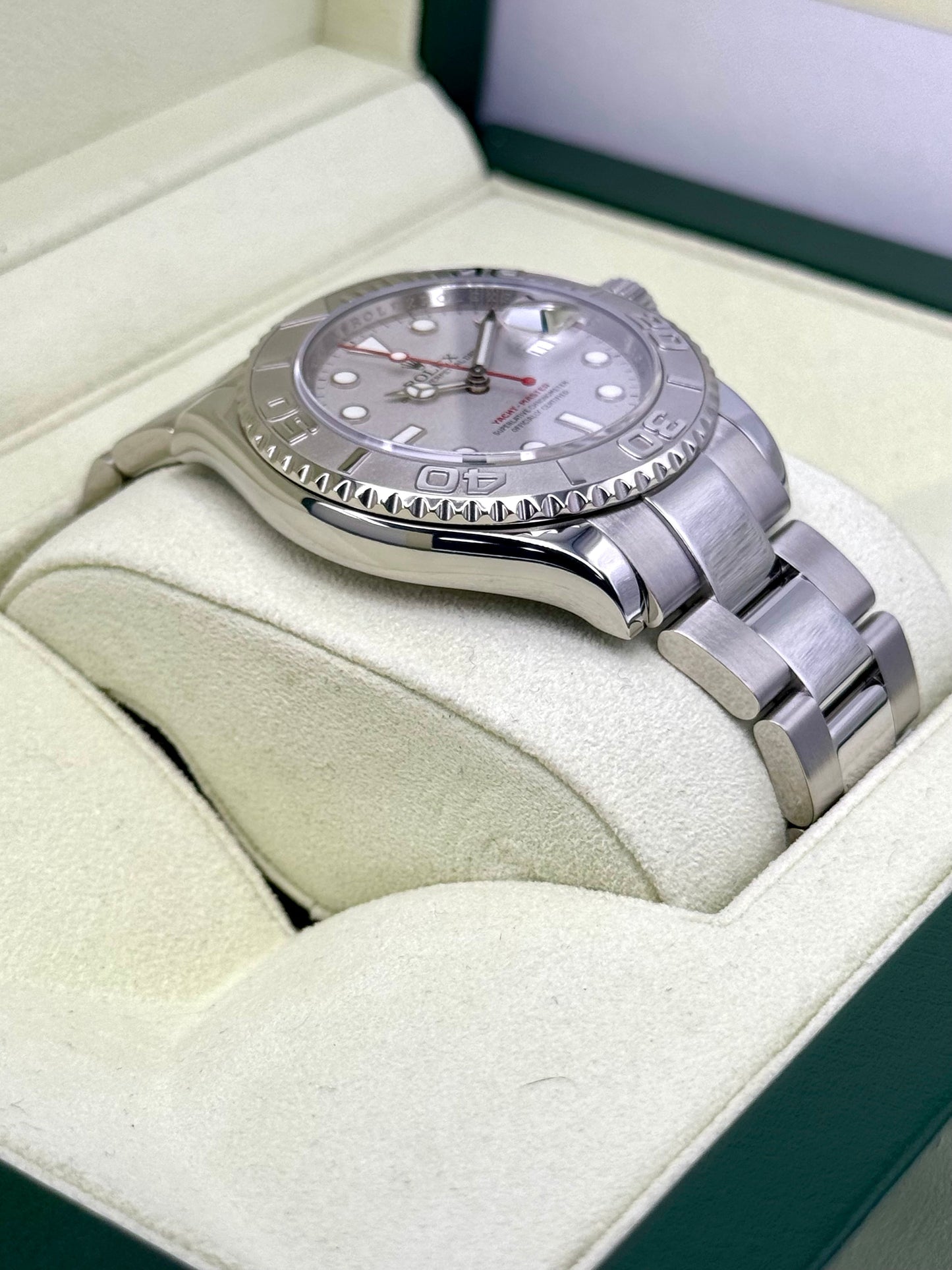 2014 Rolex Yacht-Master 40mm 16622 Platinum Bezel Silver Dial - MyWatchLLC