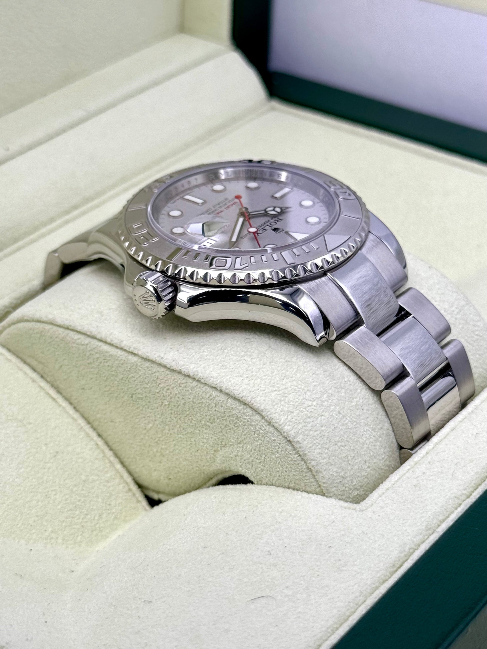 2014 Rolex Yacht-Master 40mm 16622 Platinum Bezel Silver Dial - MyWatchLLC