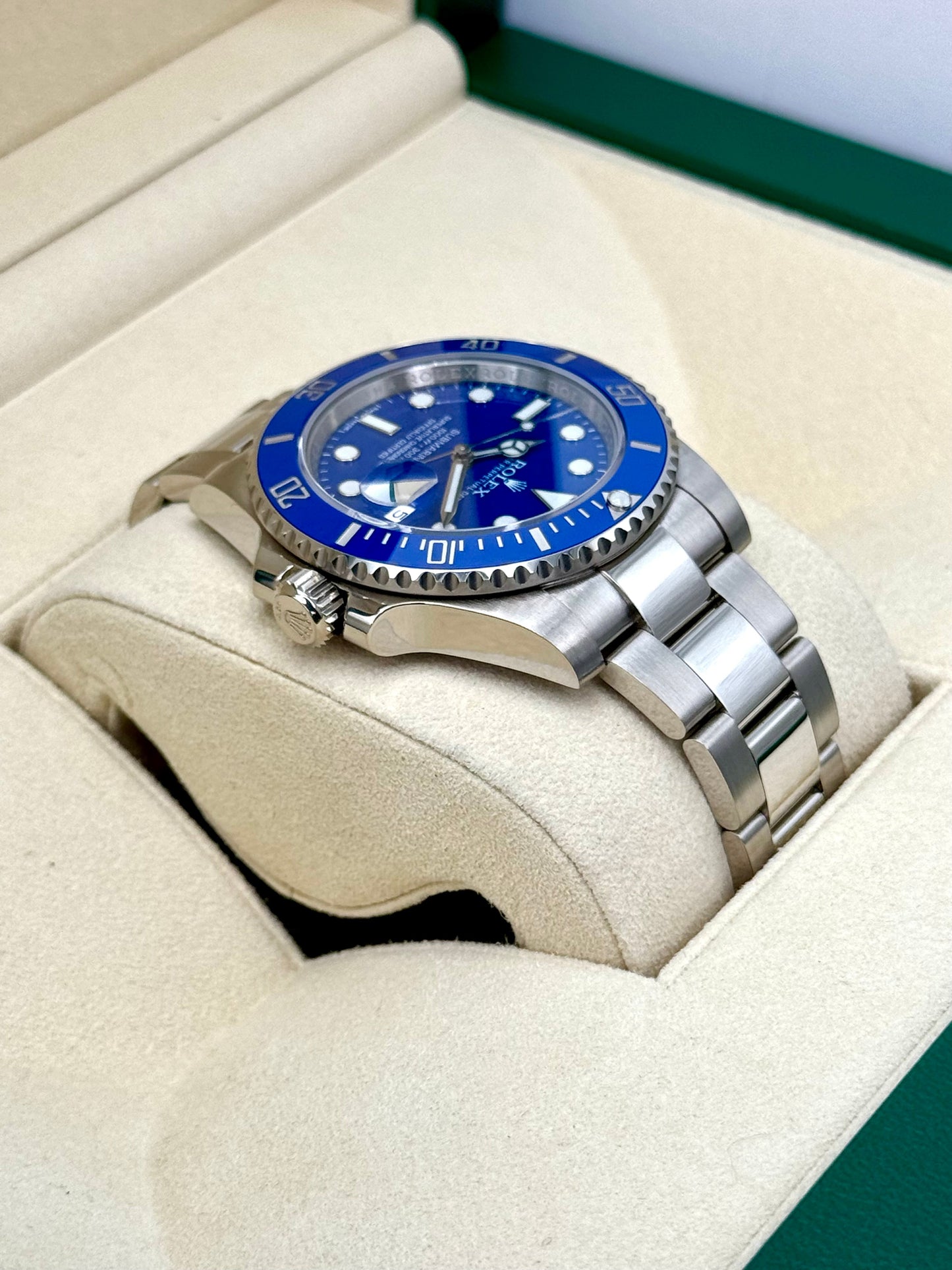 2018 Rolex Submariner "Smurf" 40mm 116619LB White Gold Blue Dial - MyWatchLLC