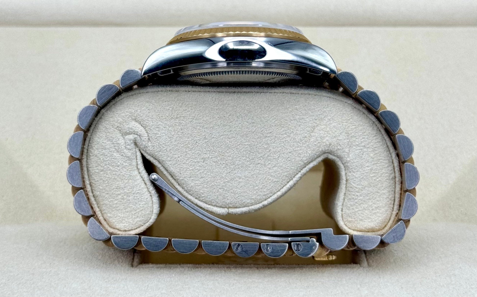 1985 Day-Date Rolex Tridor 36mm 18039B Jubilee Champagne Diamond Dial - MyWatchLLC