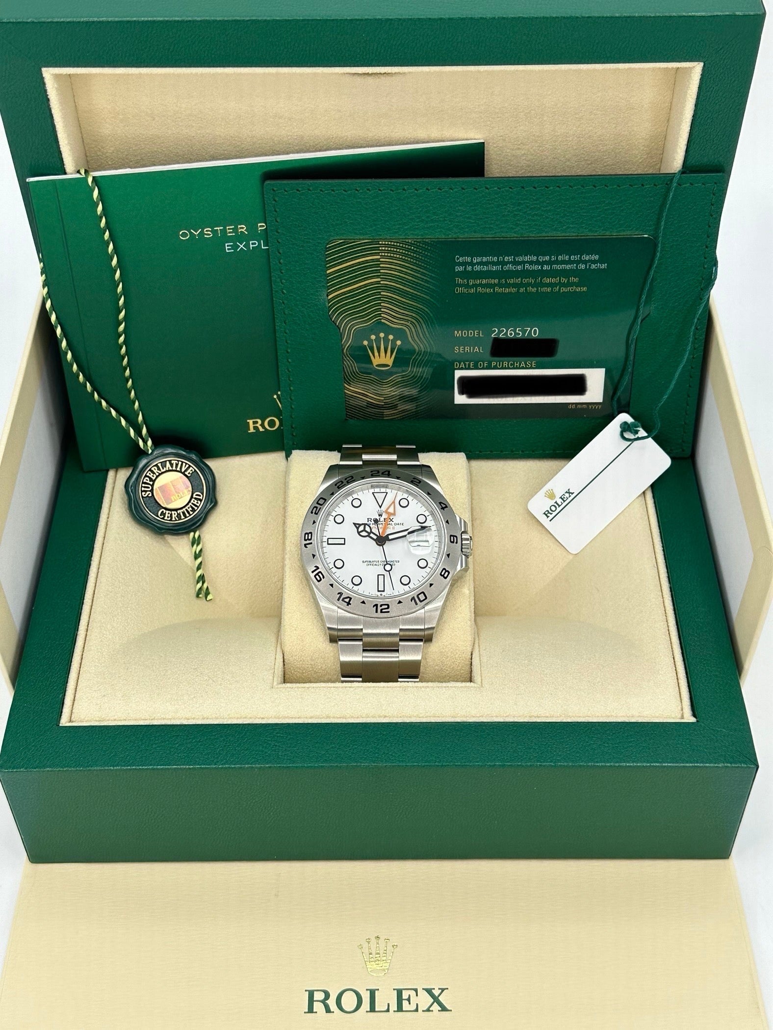 NEW 2024 Rolex Explorer II 42mm 226570 Polar White Dial - MyWatchLLC