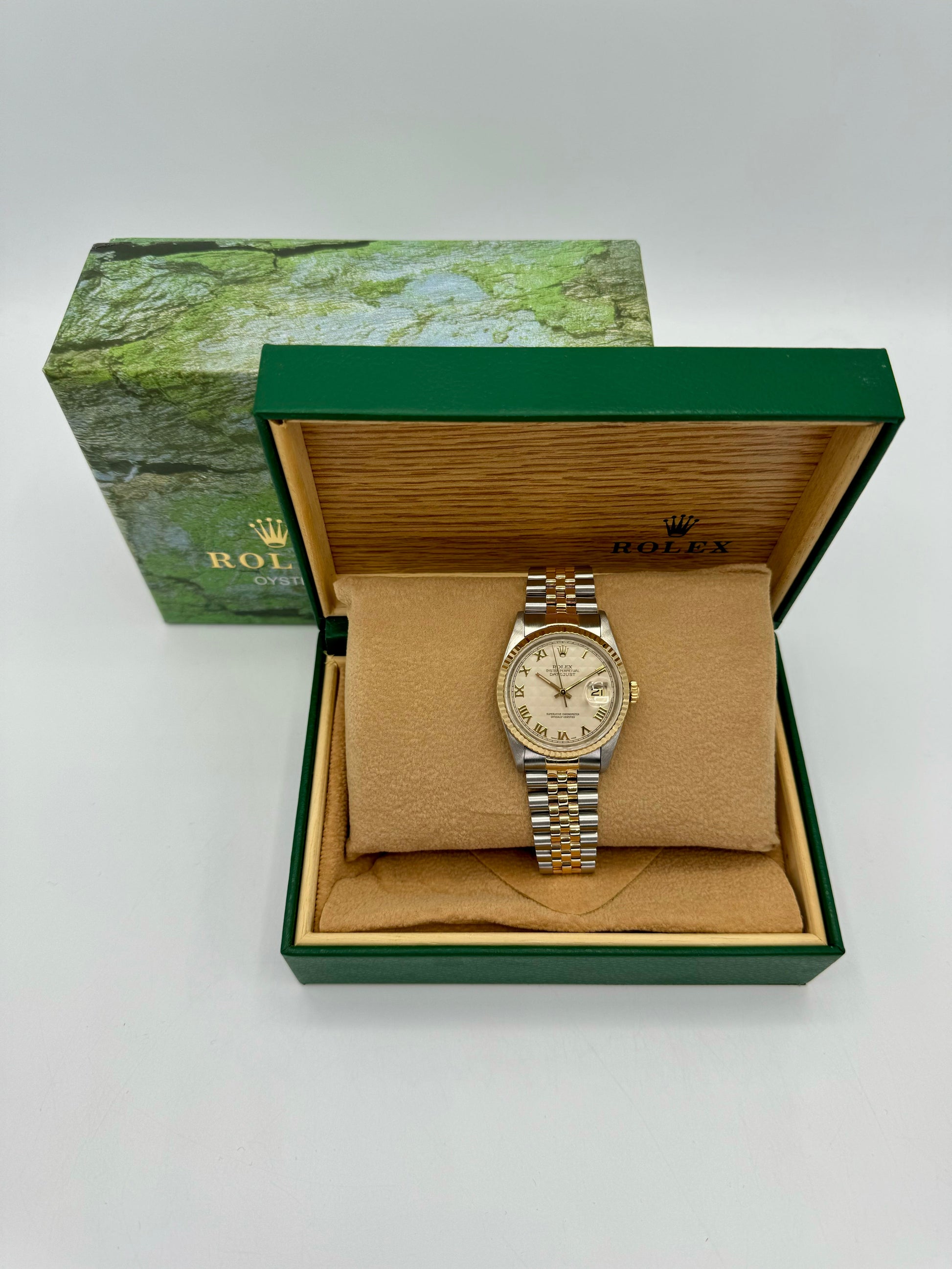 Rolex Datejust 36mm 16233 Two-Tone Jubilee Roman Numeral Pyramid Dial - MyWatchLLC