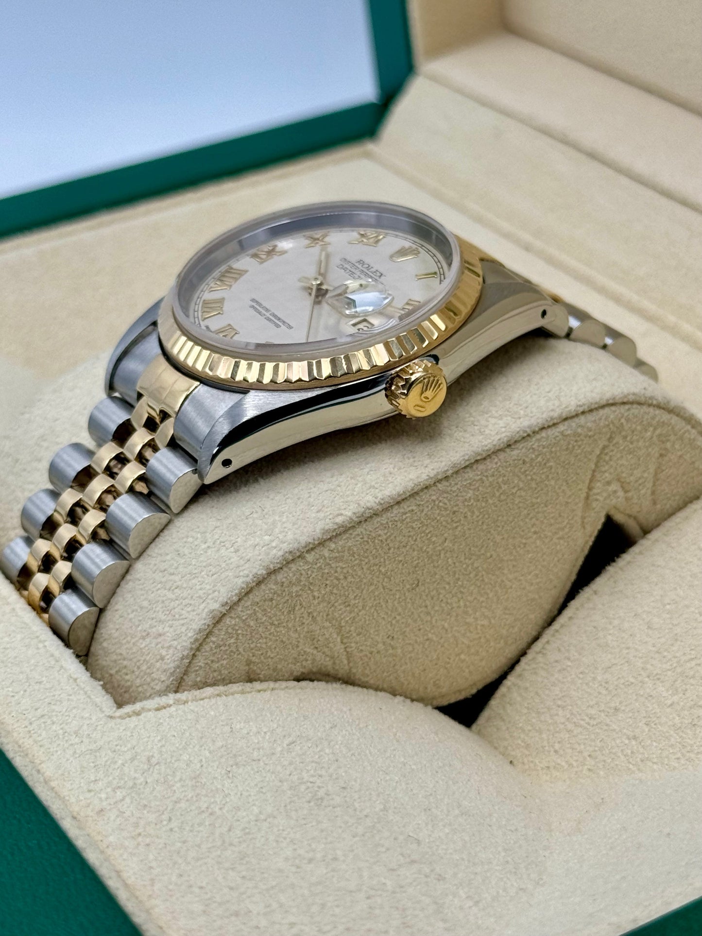 Rolex Datejust 36mm 16233 Two-Tone Jubilee Roman Numeral Pyramid Dial - MyWatchLLC