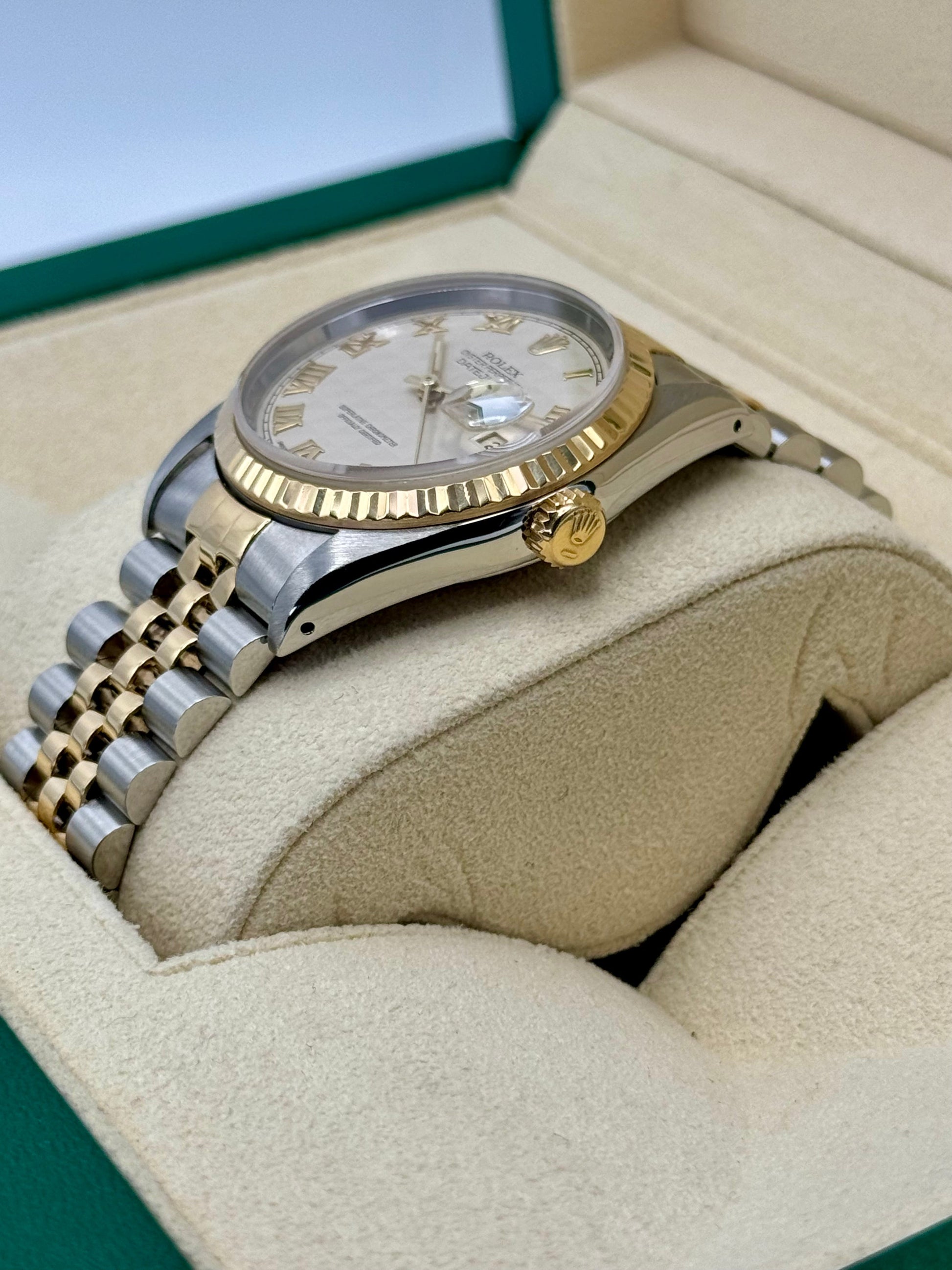 Rolex Datejust 36mm 16233 Two-Tone Jubilee Roman Numeral Pyramid Dial - MyWatchLLC