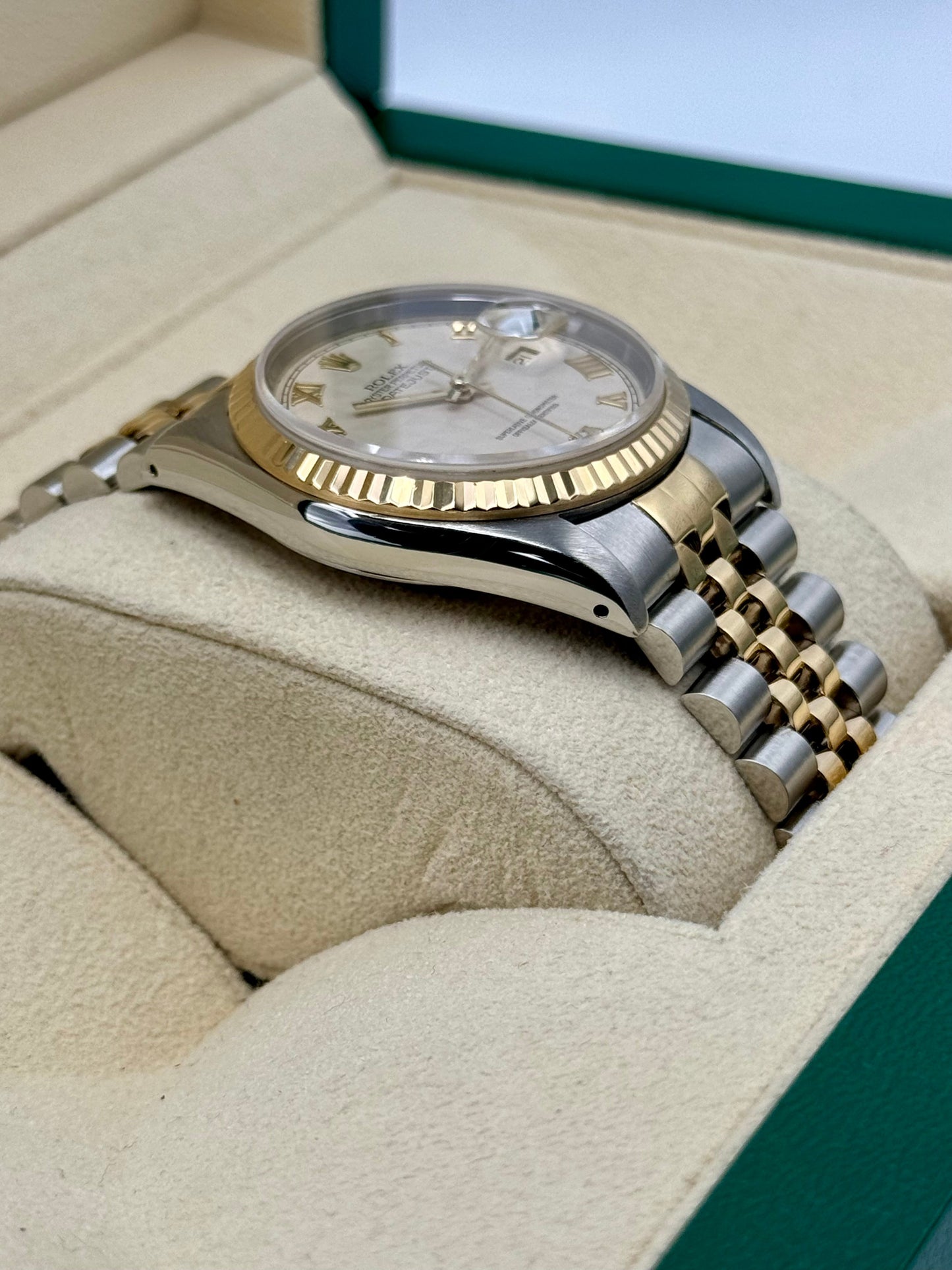 Rolex Datejust 36mm 16233 Two-Tone Jubilee Roman Numeral Pyramid Dial - MyWatchLLC