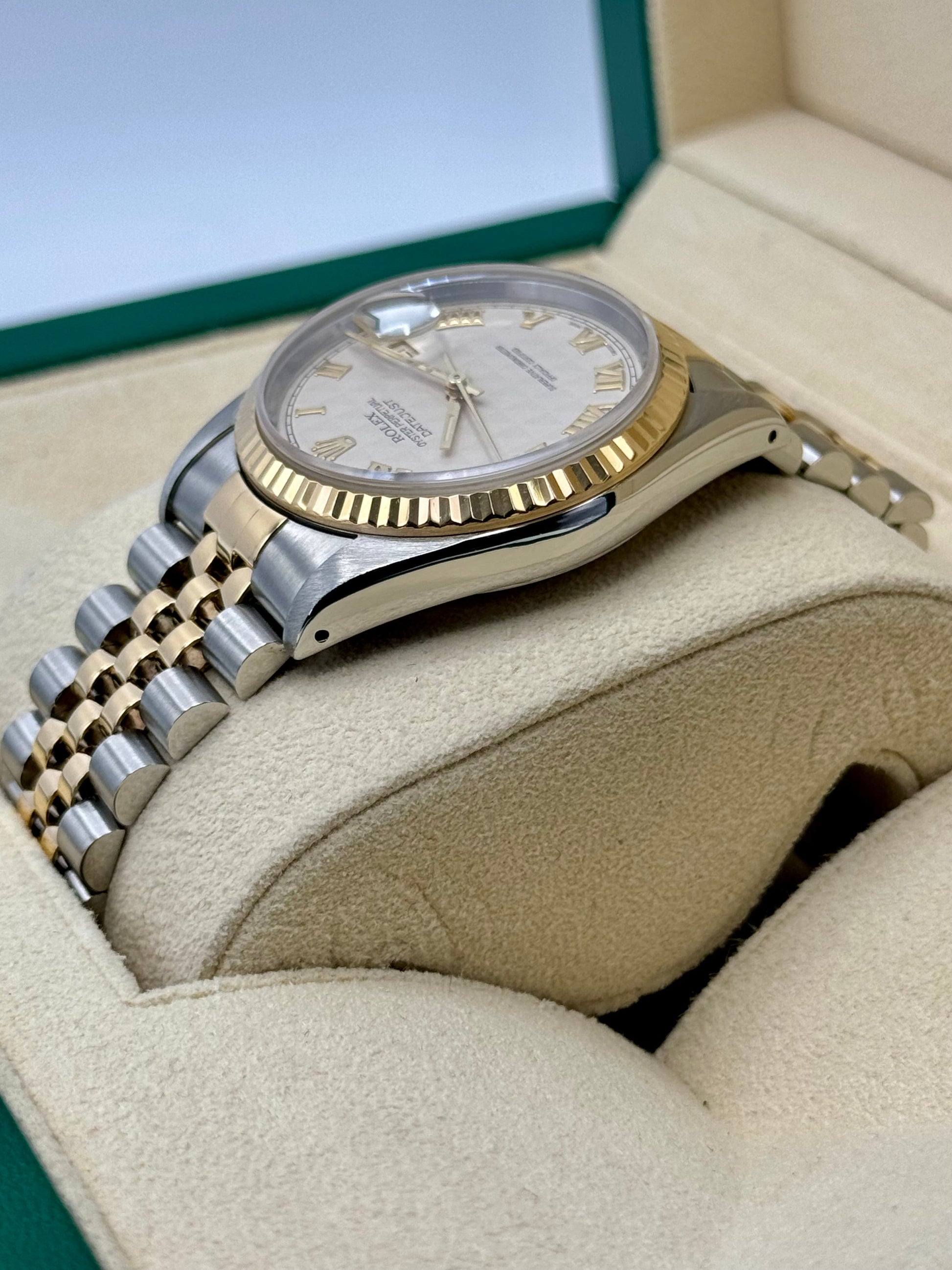 Rolex Datejust 36mm 16233 Two-Tone Jubilee Roman Numeral Pyramid Dial - MyWatchLLC