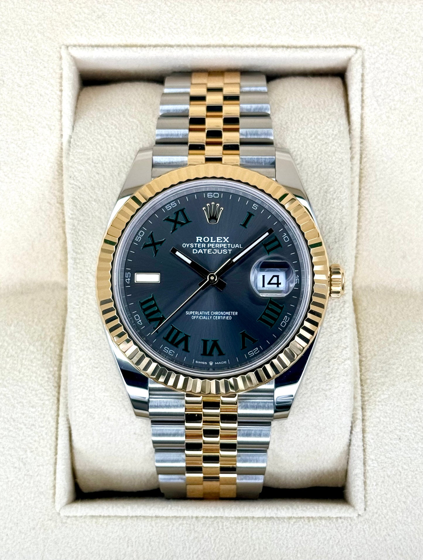 NEW 2024 Rolex Datejust 41mm 126333 Two-Tone Jubilee Wimbledon Dial - MyWatchLLC