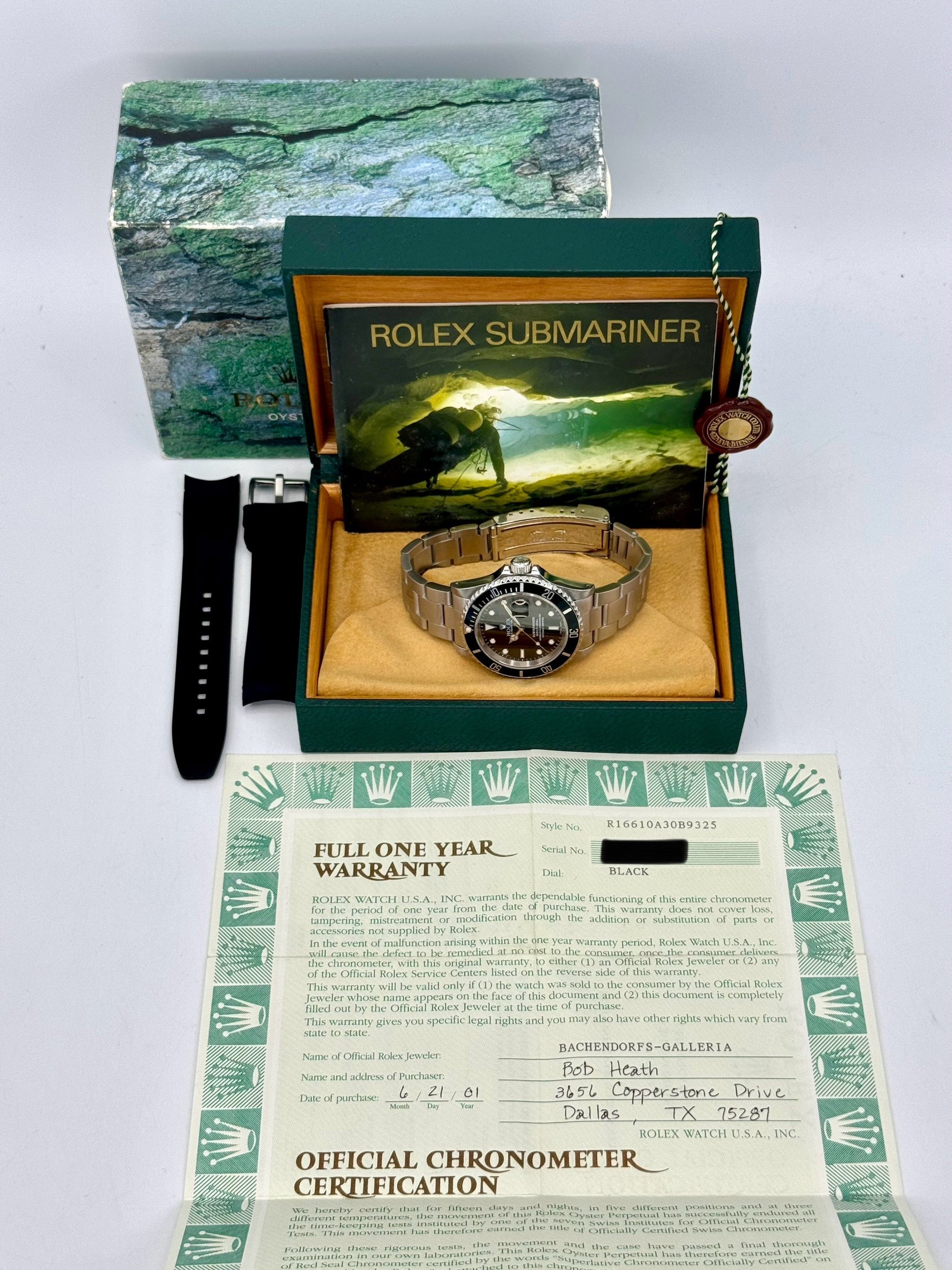 2001 Rolex Submariner Date 40mm 16610 Stainless Steel Black Dial - MyWatchLLC