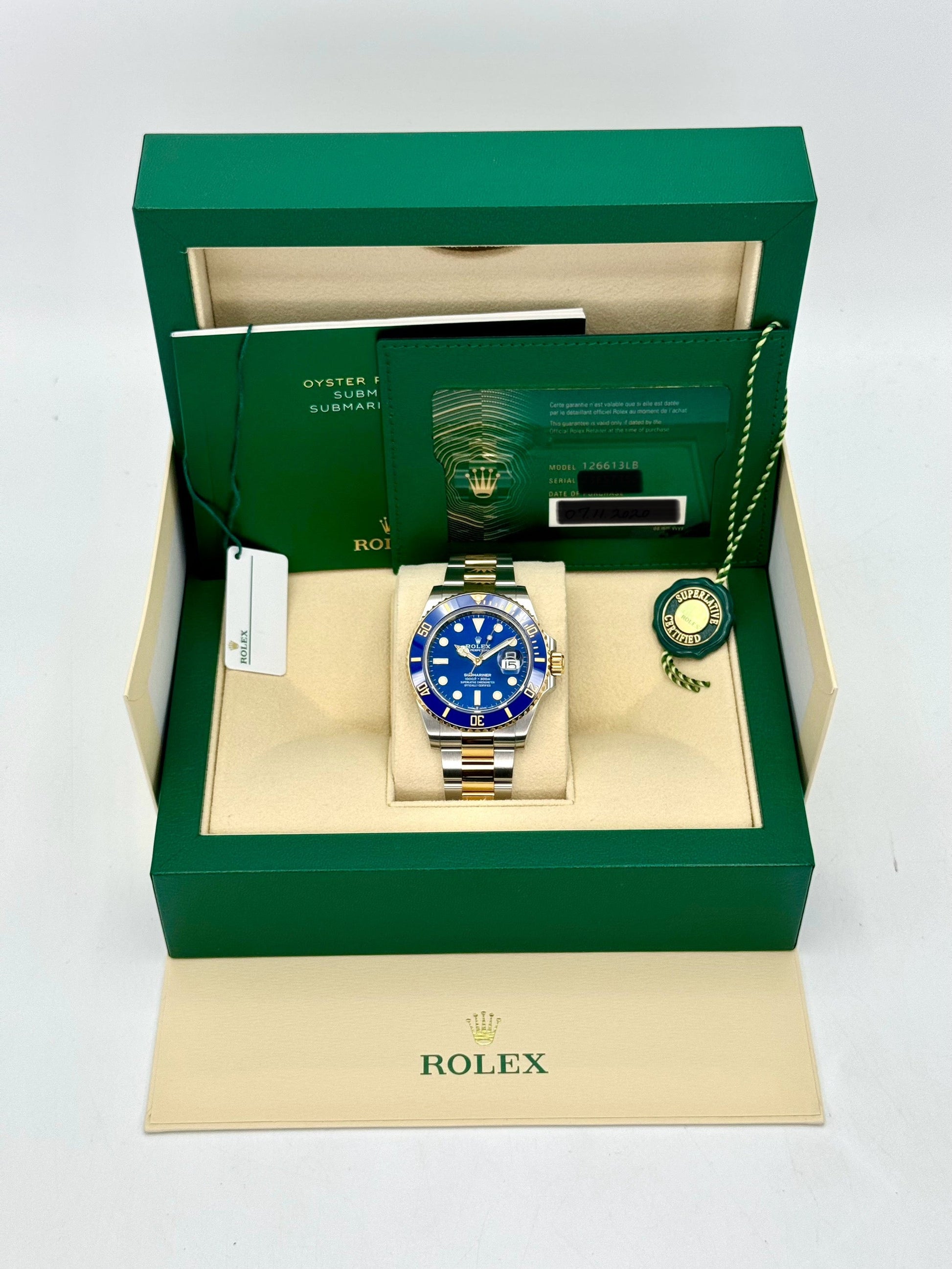 2020 Rolex Submariner "Bluesy" 41mm 126613LB Two-Tone Blue Dial - MyWatchLLC